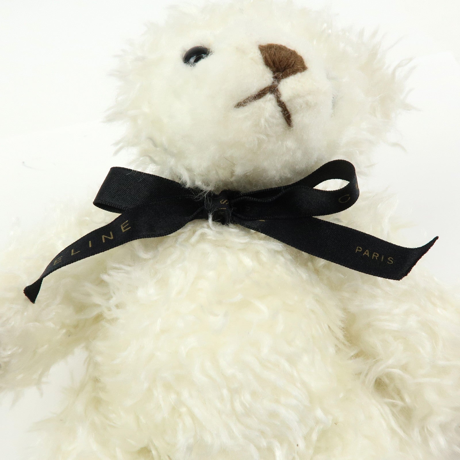 CELINE Macadam Teddy Bear Stuffed Animal White Light Brown
