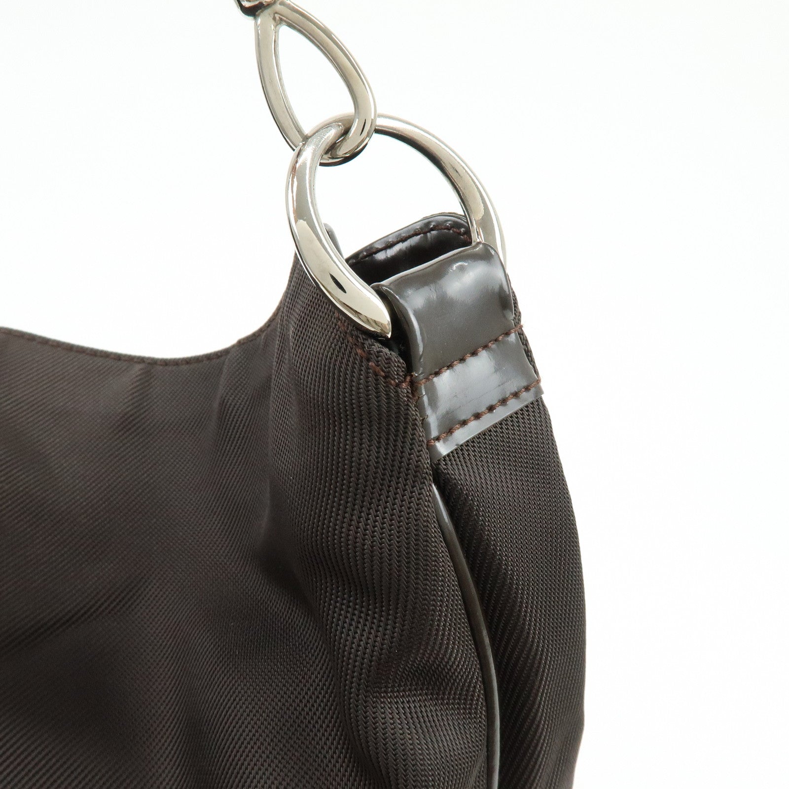 GUCCI Bamboo Nylon Leather 2Way Bag Hand Bag Shoulder Bag 001・2852