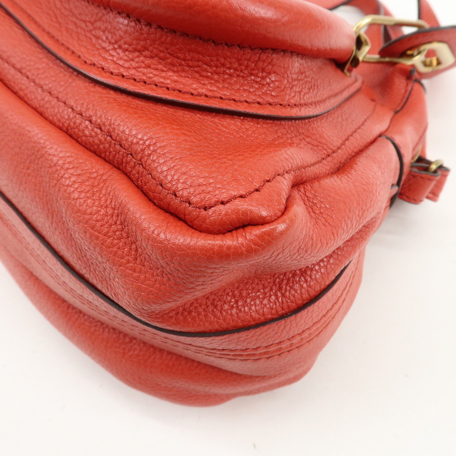 Chloe Paraty Leather 2Way Bag Shoulder Bag Hand Bag Red