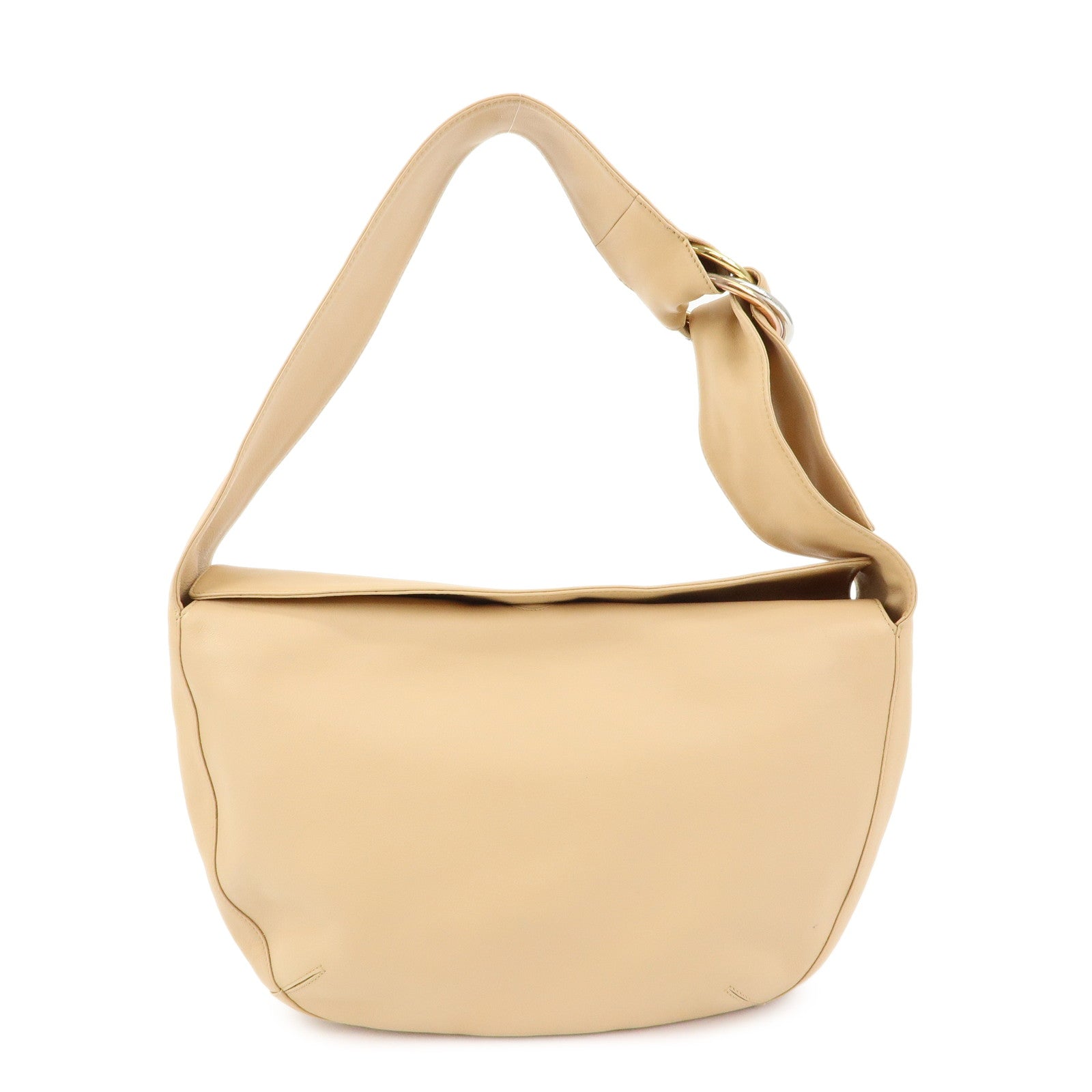 Cartier Trinity Leather Shoulder Bag Hand Bag Beige