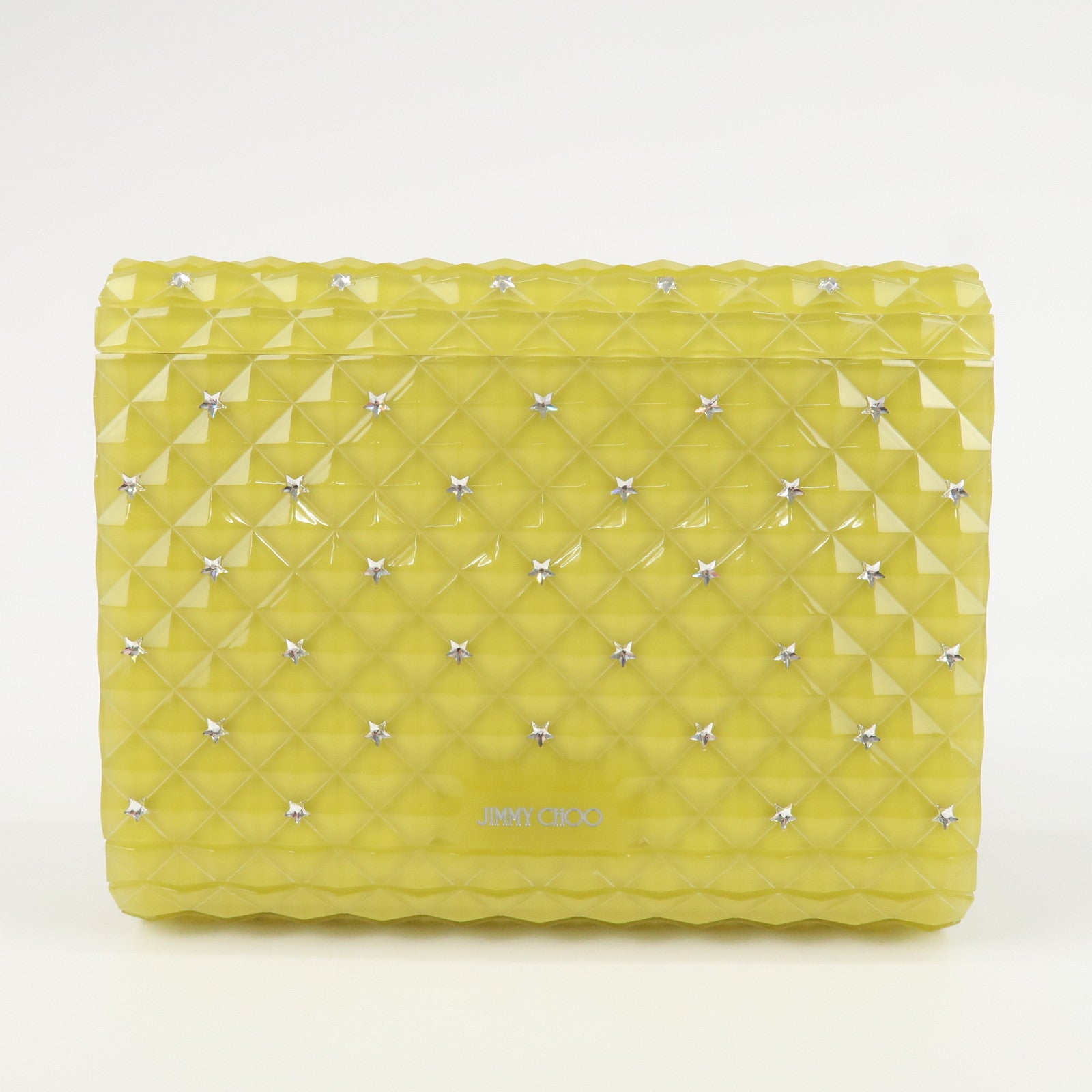 JIMMY CHOO Plastic Candy Clutch Bag Shoulder Bag Star Yellow Used