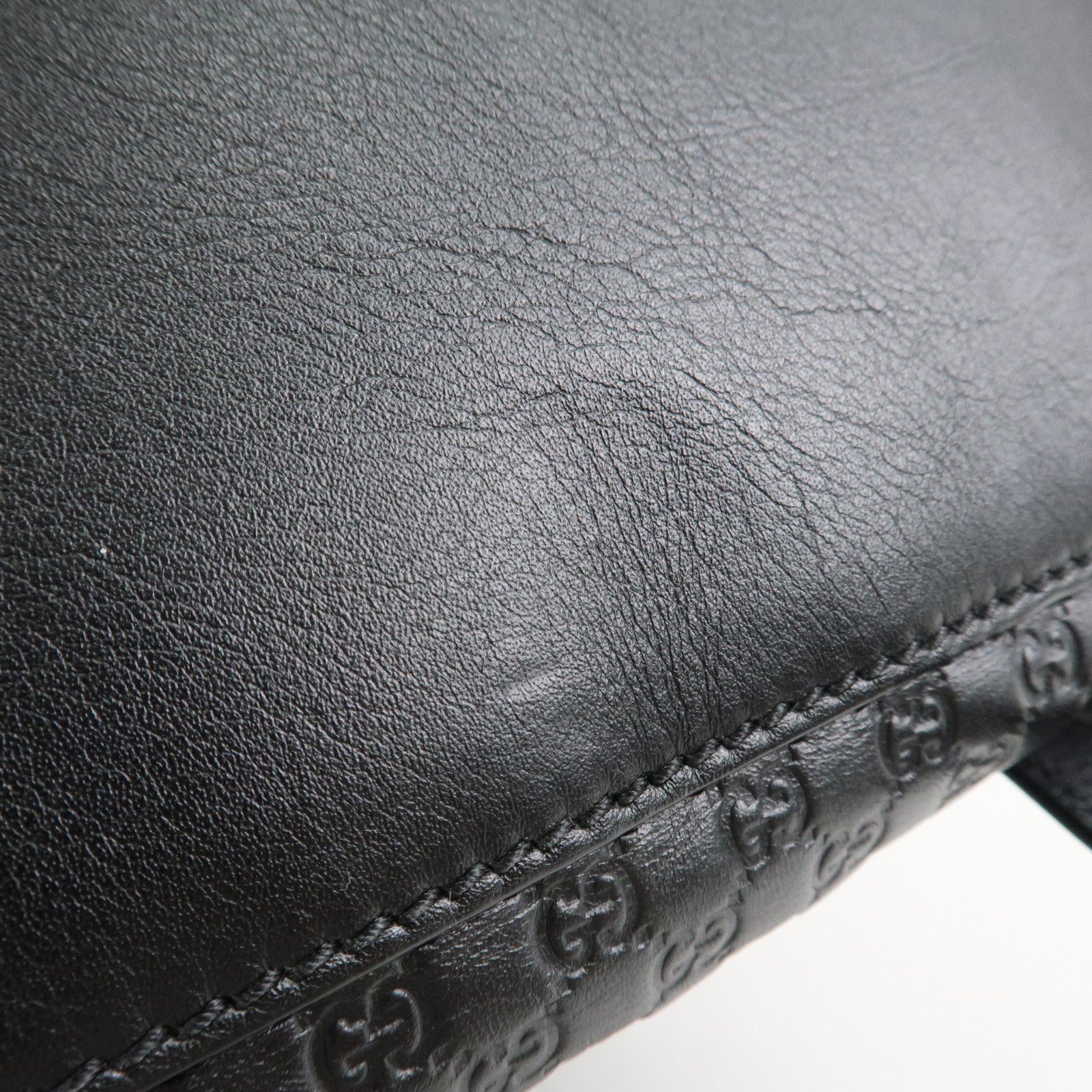 GUCCI Micro Guccissima Leather Backpack Rucksack Black 607993 Used