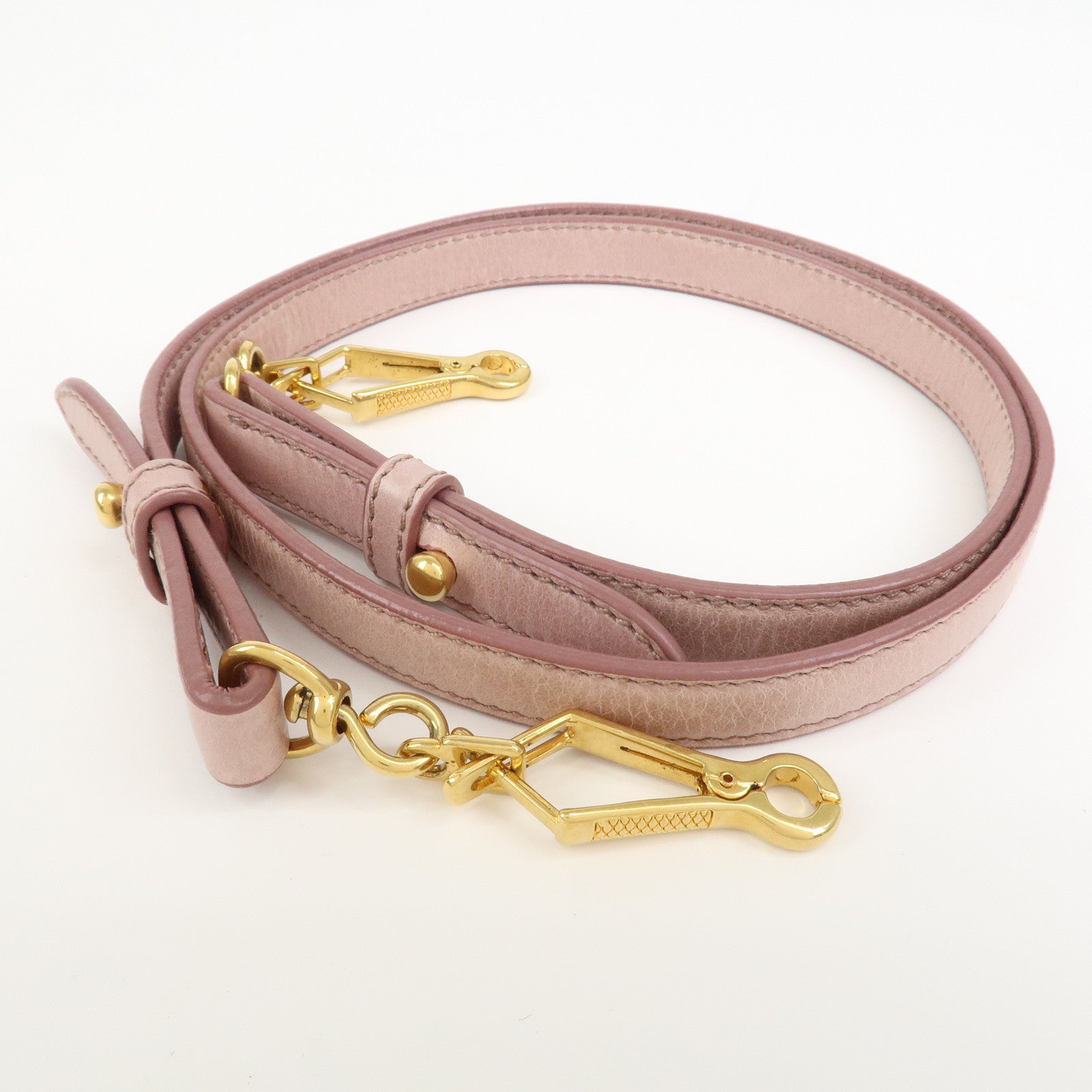 MIU MIU Leather Side Ribbon 2Way Hand Shoulder Bag Pink RN0686
