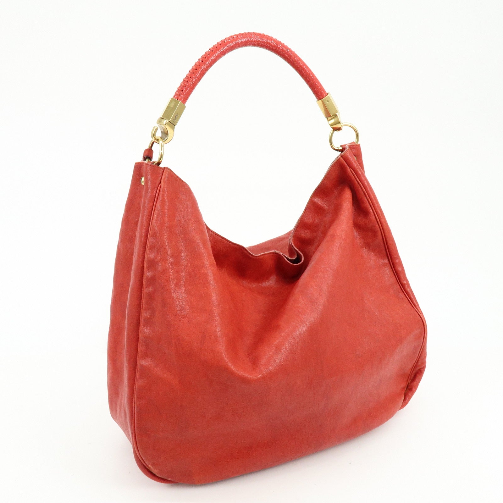 Saint Laurent Paris Roadie Leather Shoulder Bag Red 228840