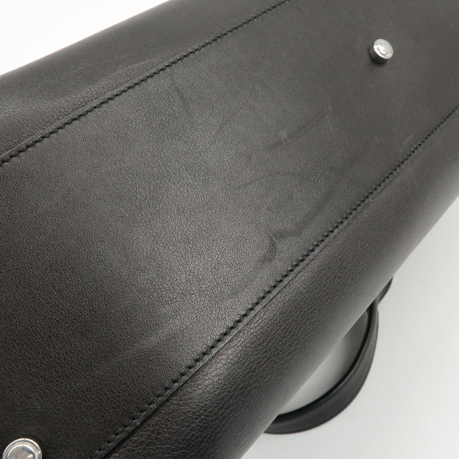 Cartier Must Line Leather Marcello Hand Bag Black Used