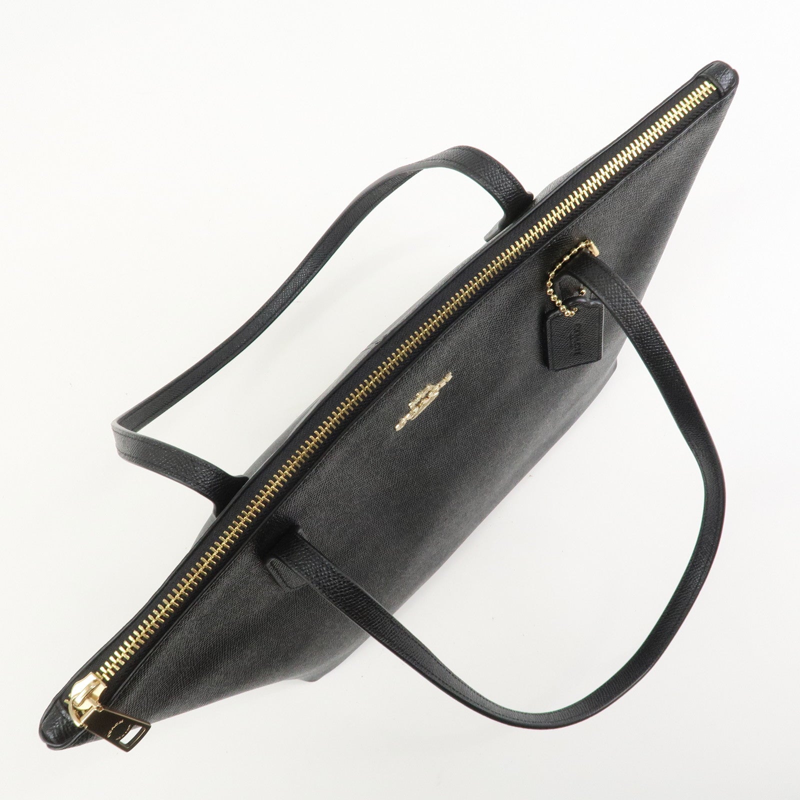 COACH Leather Tote Bag Shoulder Bag Black