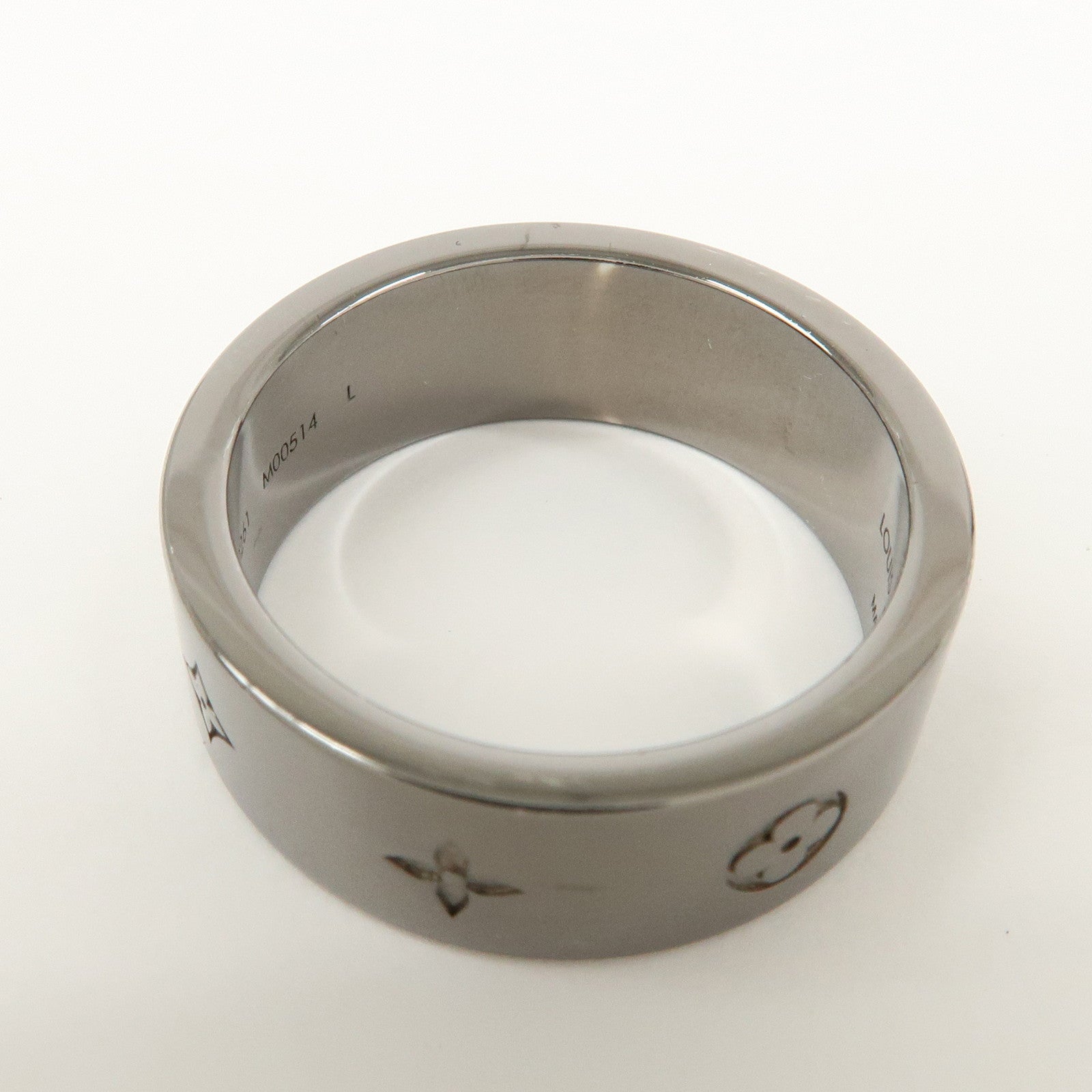 Louis Vuitton Instinct Set of 2 Rings Size L Silver Grey M00514
