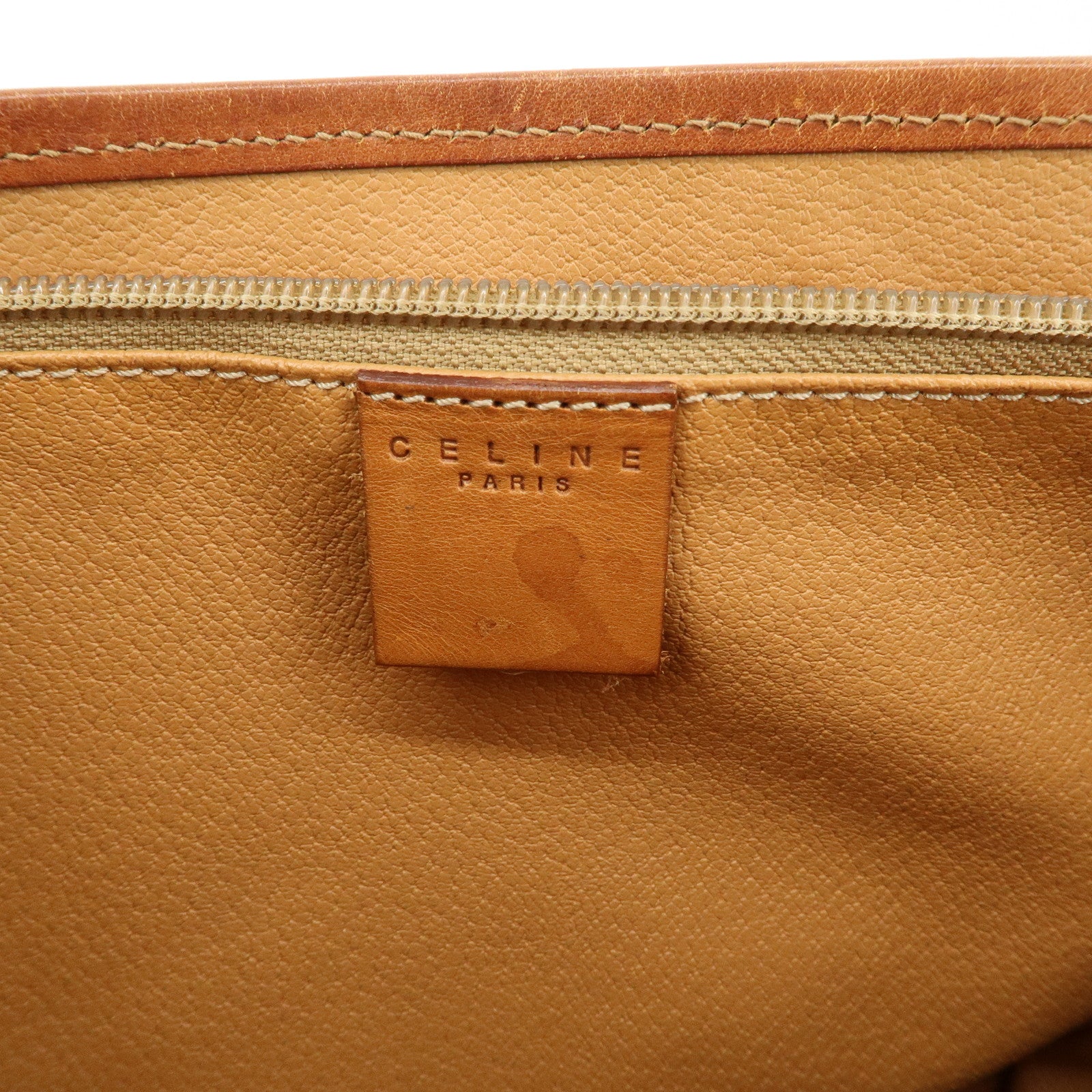 CELINE Macadam PVC Leather Shoulder Bag Tote Bag Brown