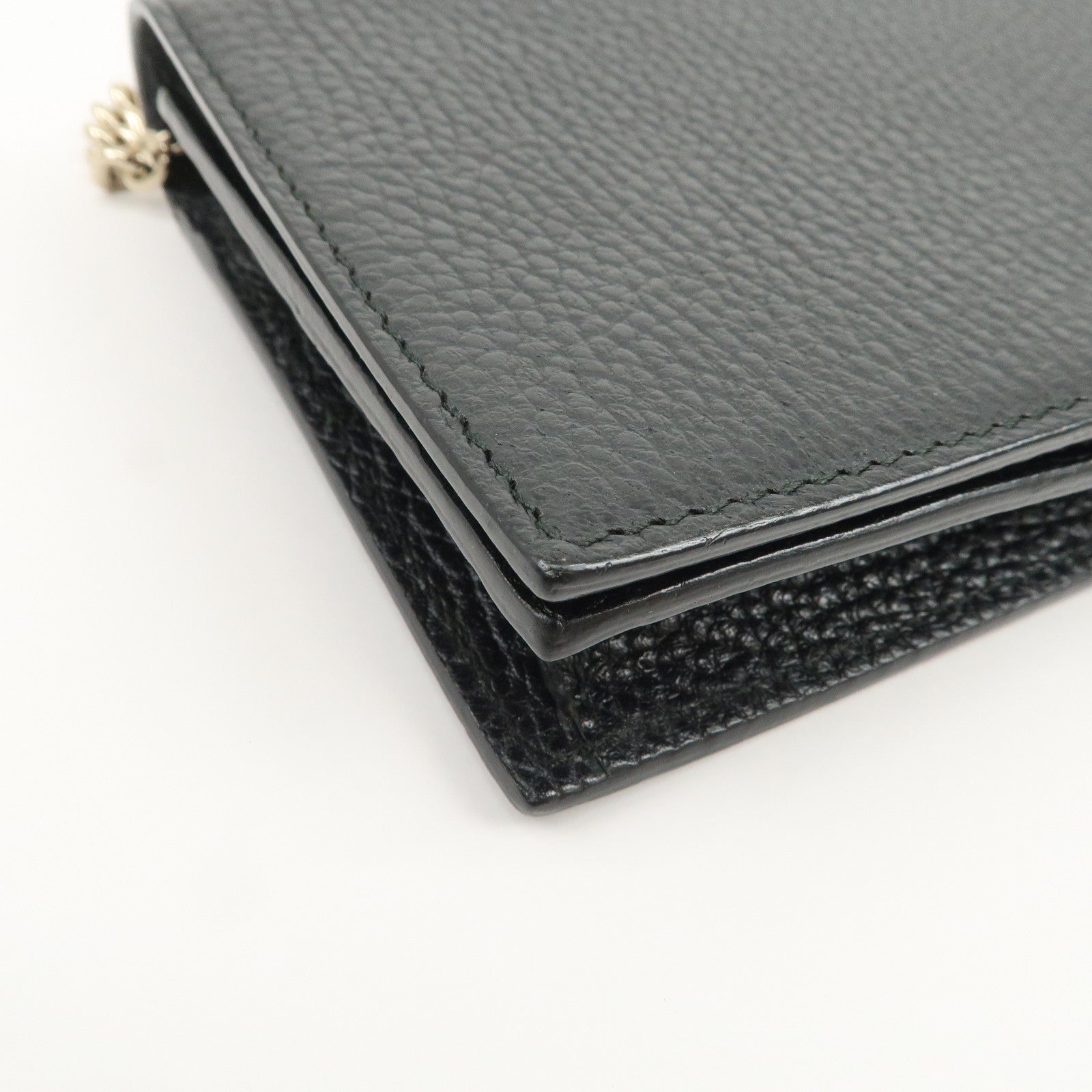 GUCCI Interlocking G Calf Leather Chain Wallet Shoulder Bag 466506