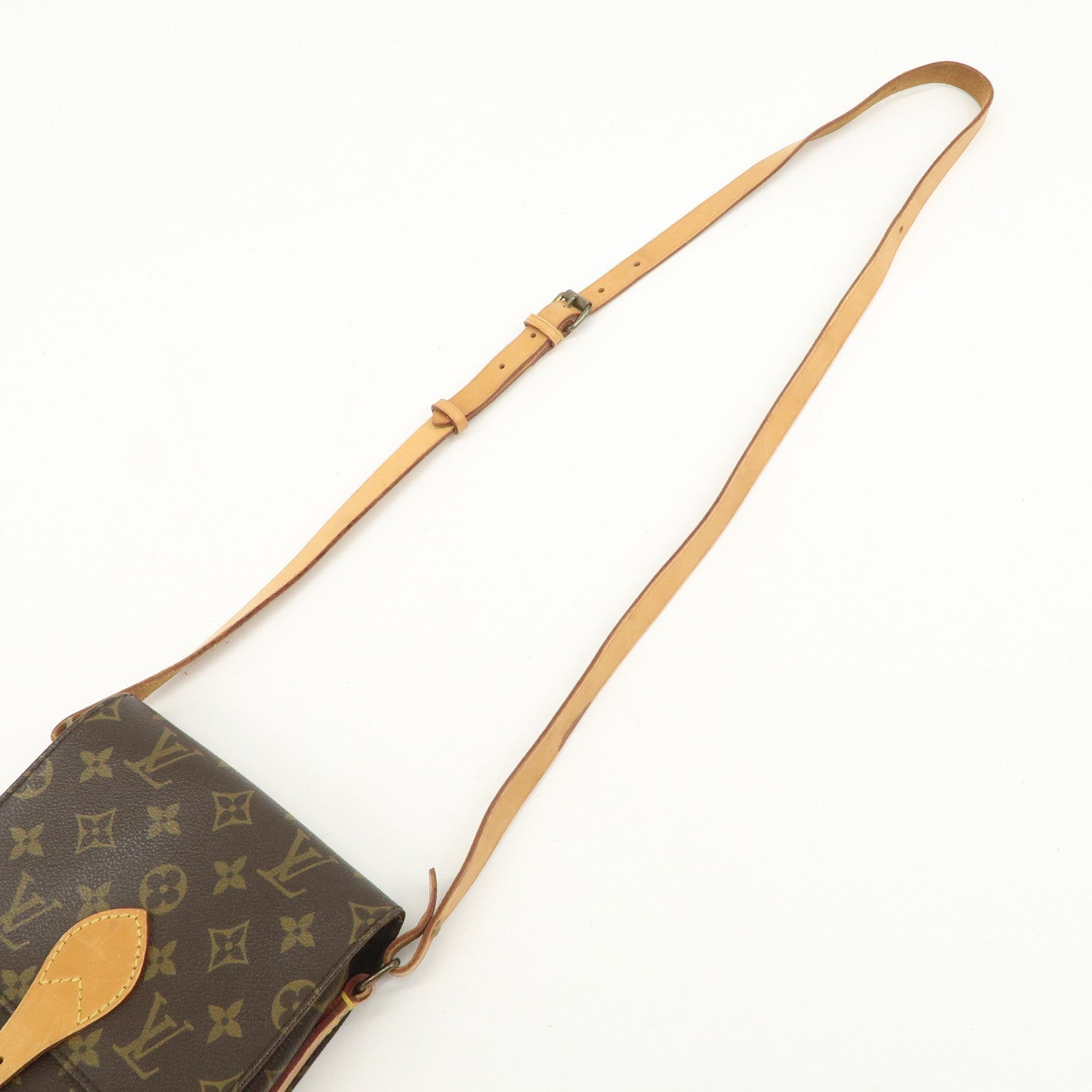 Louis Vuitton Monogram Mini Cartouchiere Shoulder Bag Brown M51254