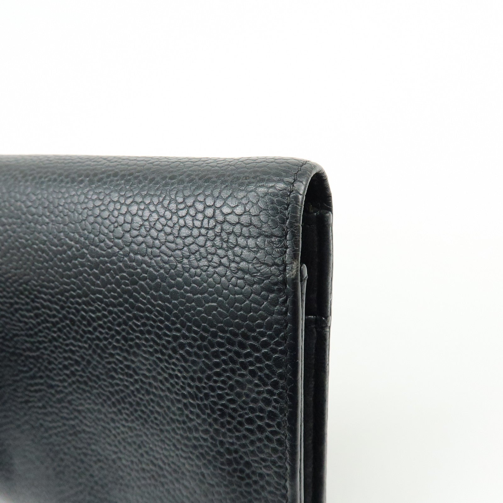 Chanel COCO Mark Caviarskin Long Flap Wallet Black