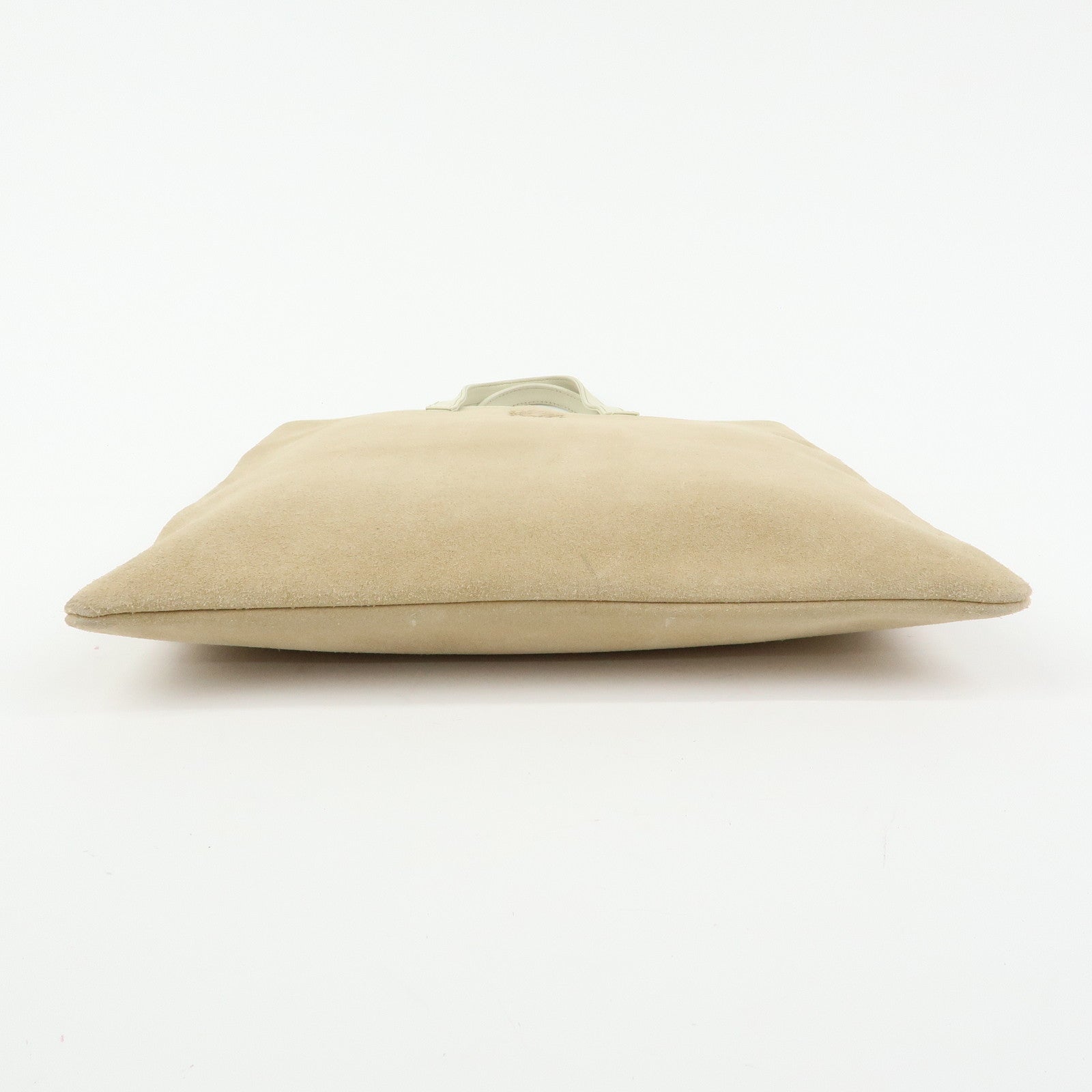 LOEWE Anagram Suede Leather Tote Bag Hand Bag Beige White