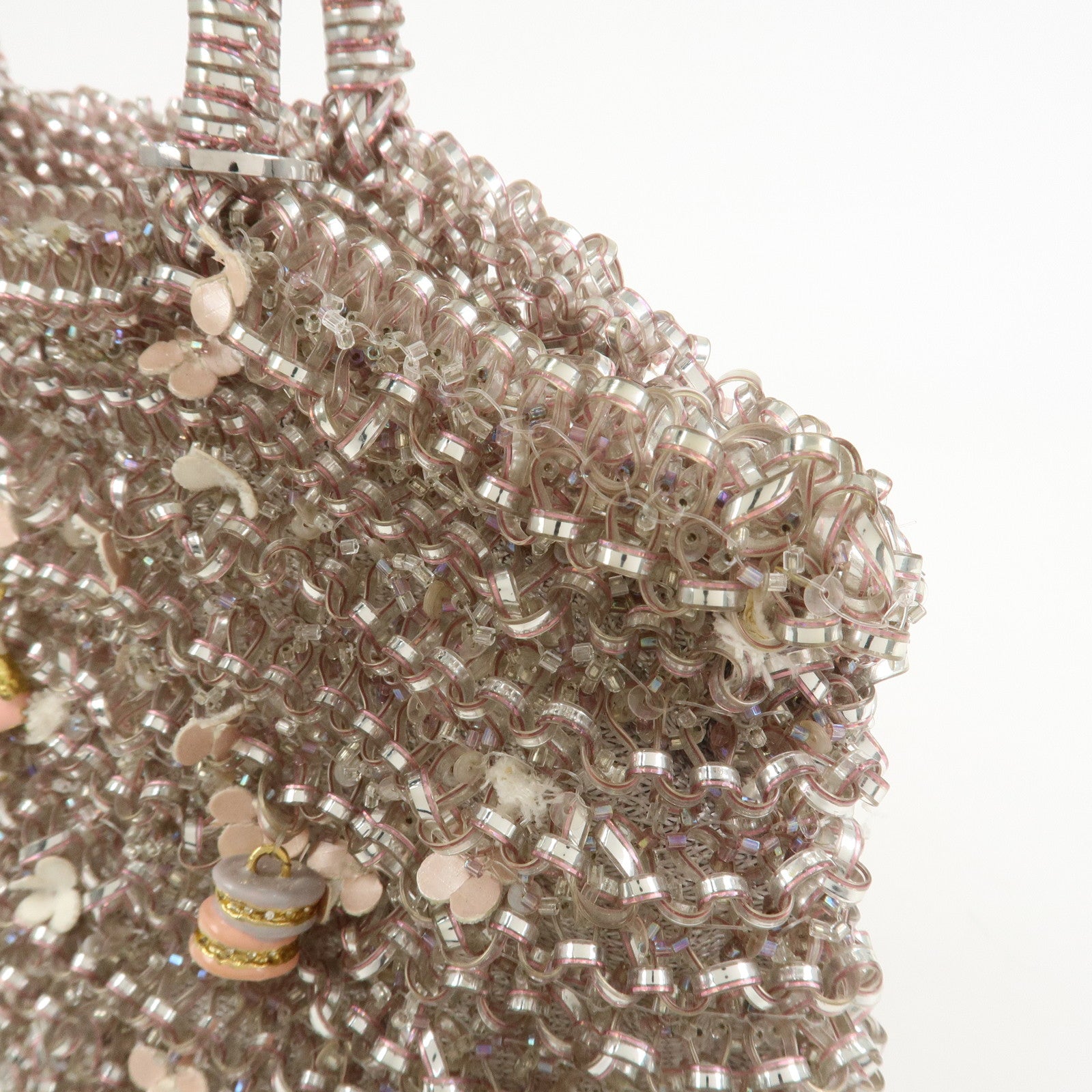 ANTEPRIMA Wire Bag PVC Leather Hand Bag Sweets Motif Clear Pink