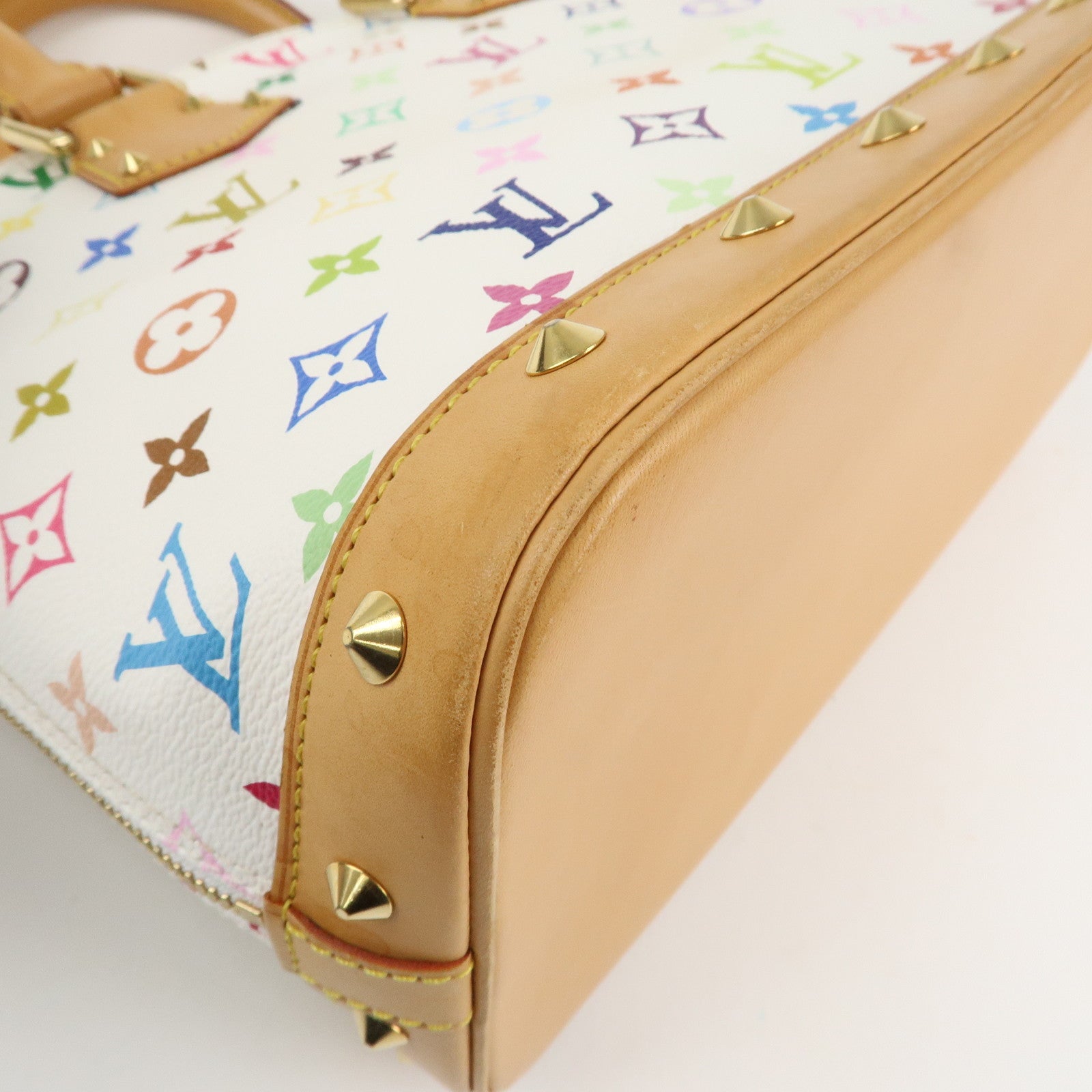 Louis Vuitton Monogram Multicolor Alma Hand Bag Blanc M92647 Used