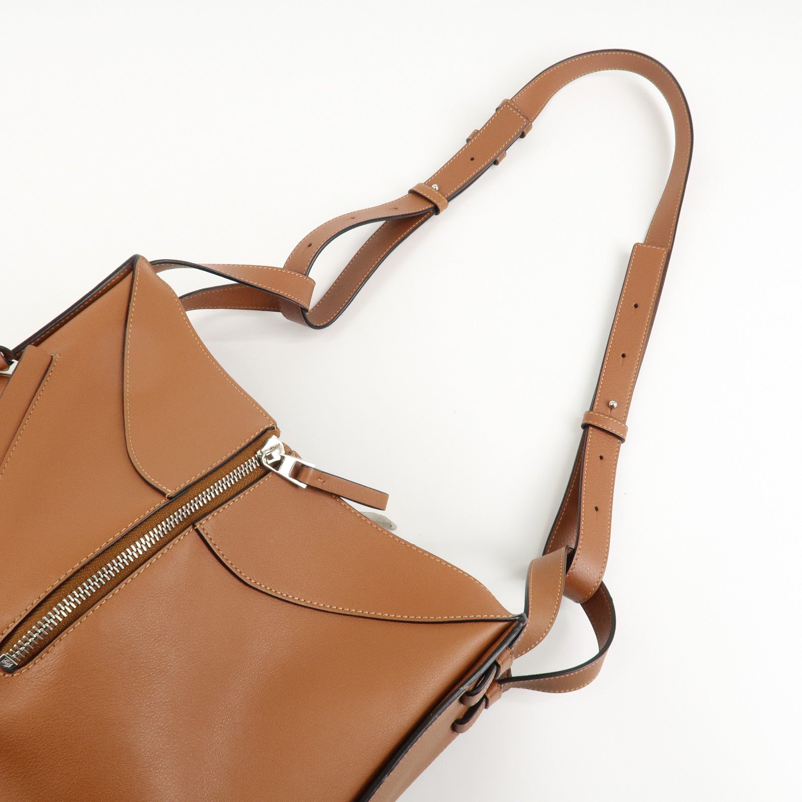 LOEWE Leather Hammock Bag Small Shoulder Bag Hand Bag Brown Used