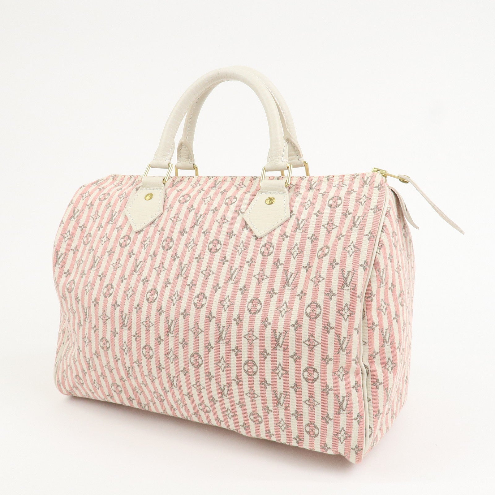 Louis Vuitton Monogram Mini Lin Speedy 30 Boston Bag Rouge M95501