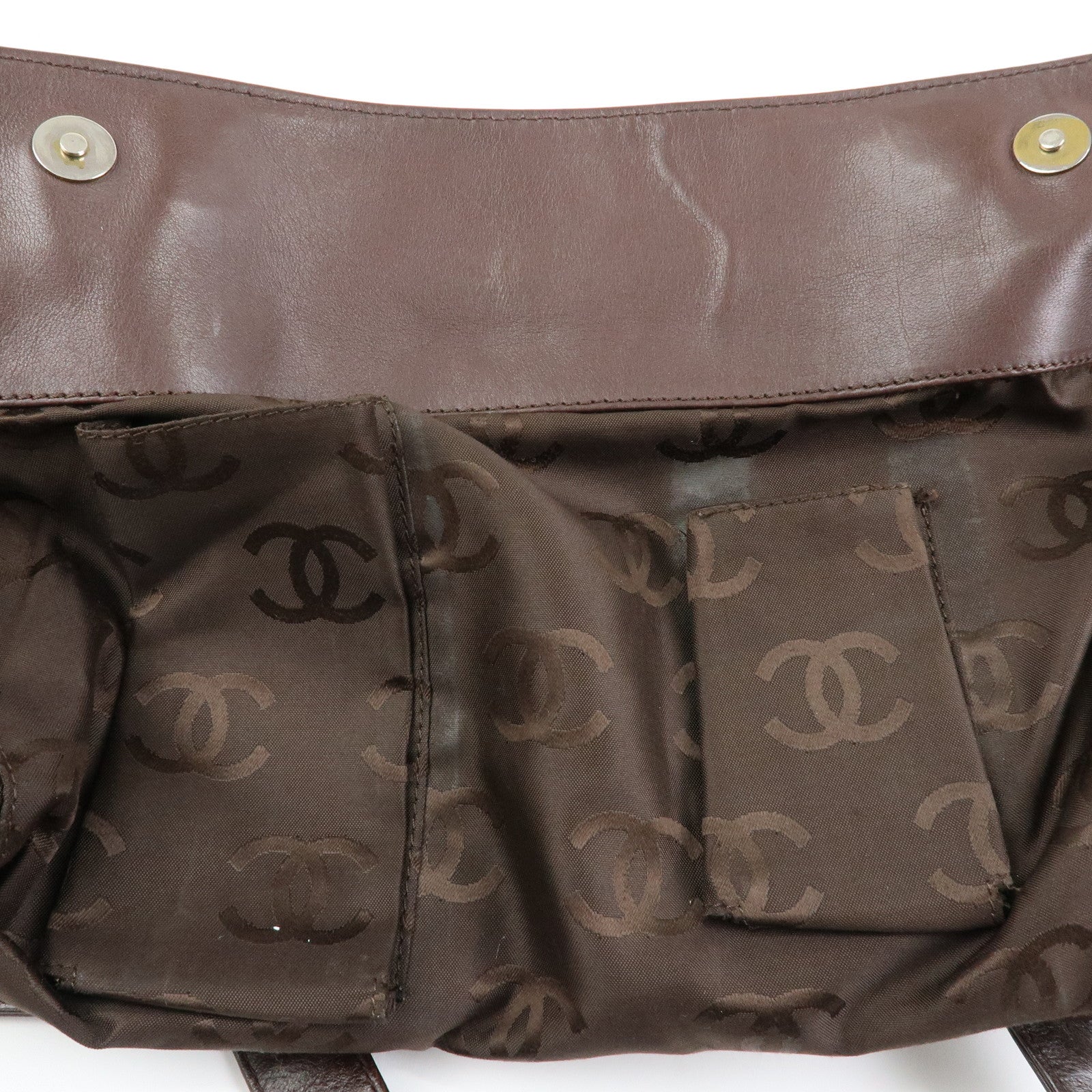 CHANEL COCO Mark Calf Leather 2WAY Bag Tote Bag Brown