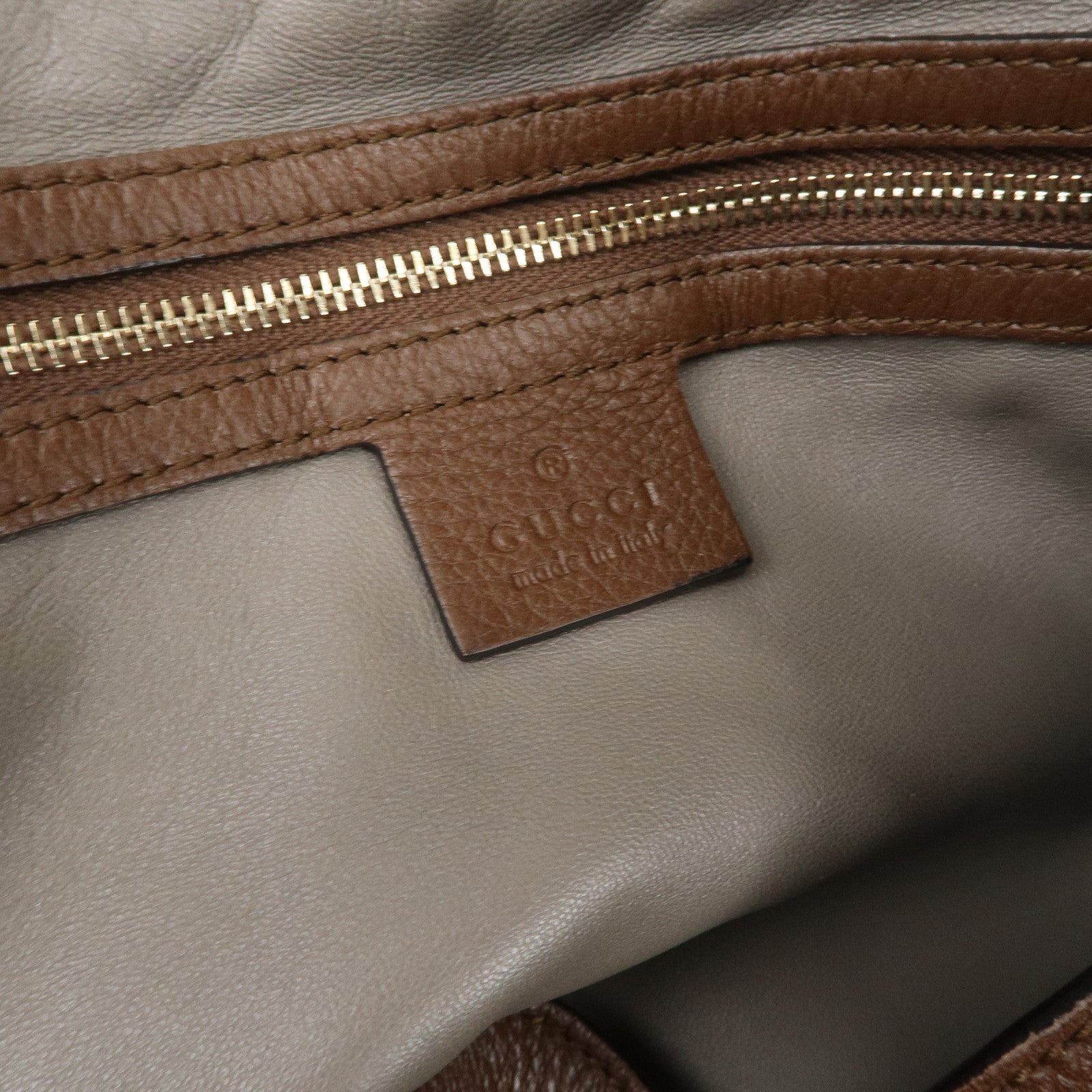 GUCCI Swing Leather Tote Bag Hand Bag Shoulder Bag Brown 354476