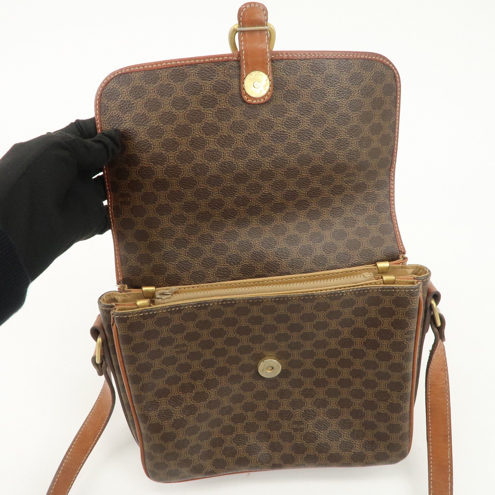 CELINE Macadam PVC Leather Shoulder Bag Crossbody Bag