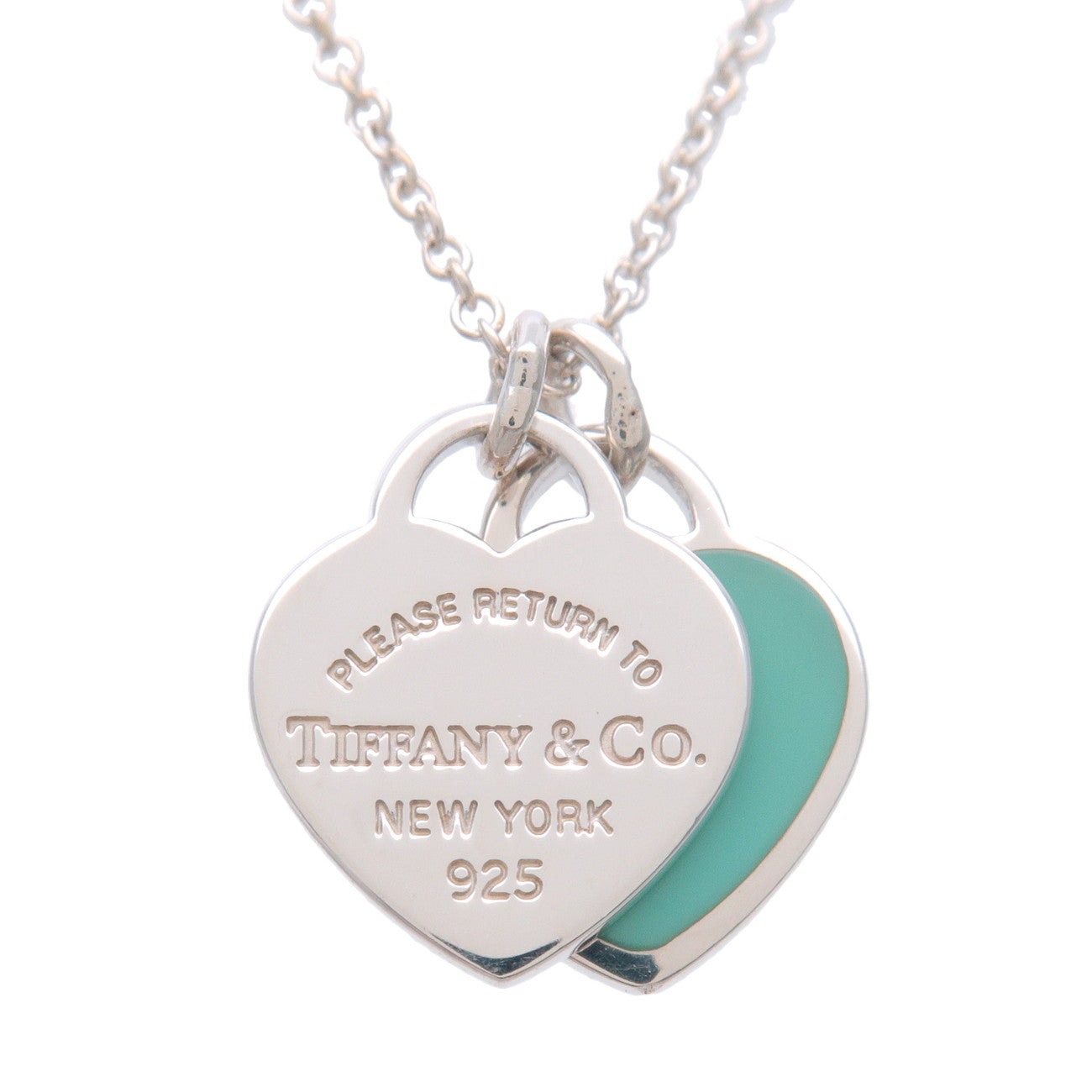 Tiffany & Co Return to Tiffany Mini Double Heart Tag Necklace SV925