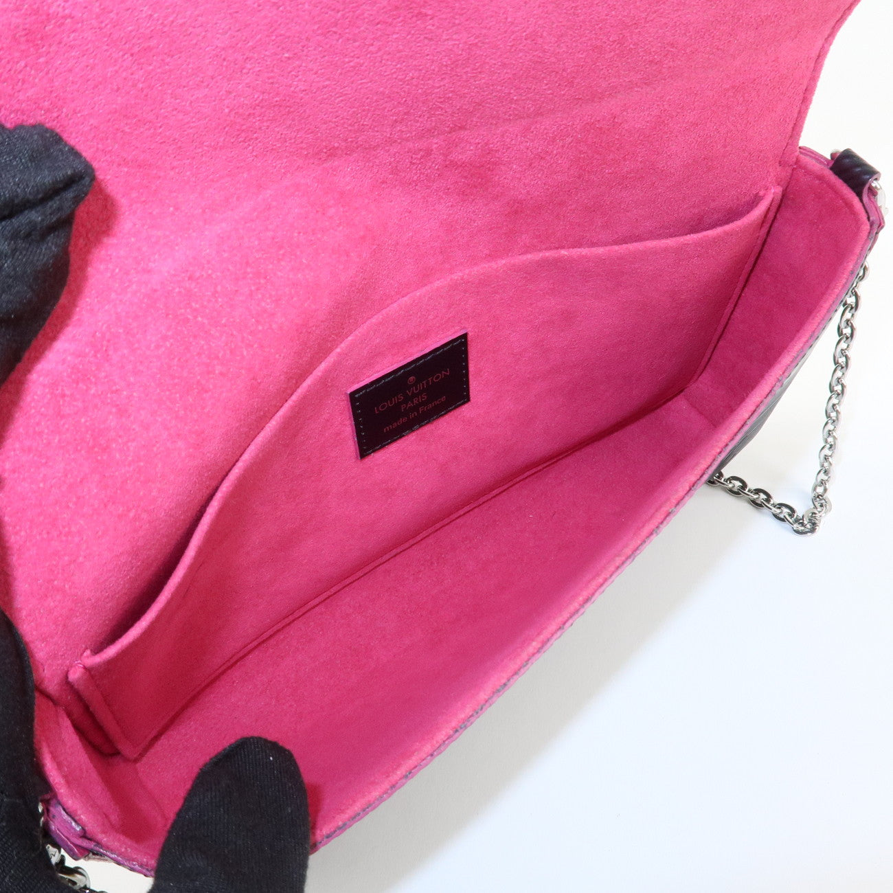 Louis Vuitton Epi Pochette Felicie Shoulder Bag Noir Pink M64579 Used