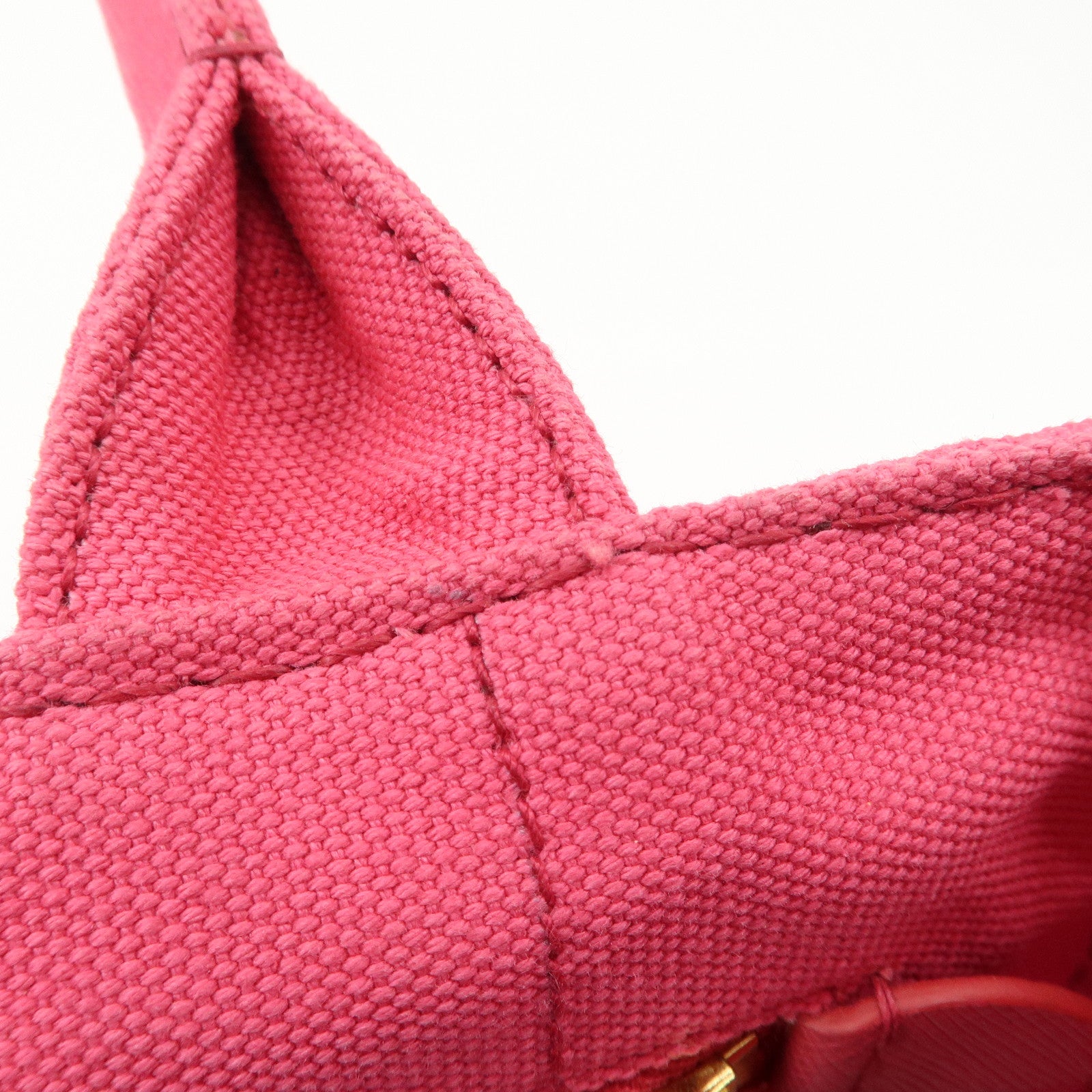 PRADA Logo Canapa Mini Canvas 2Way Tote Bag Pink 1BG439 Used