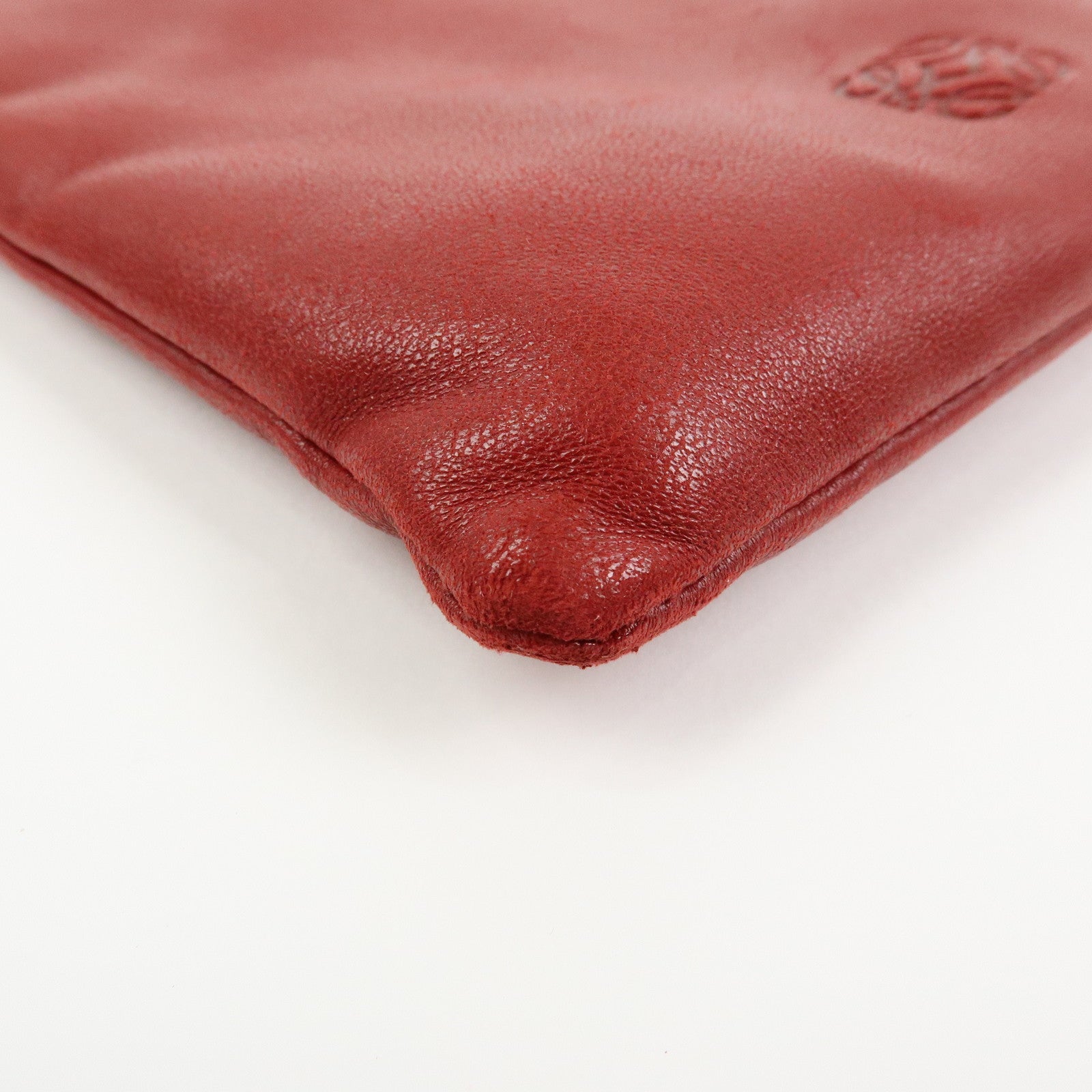 LOEWE Anagram Nappa Leather Shoulder Bag Crossbody Bag Red