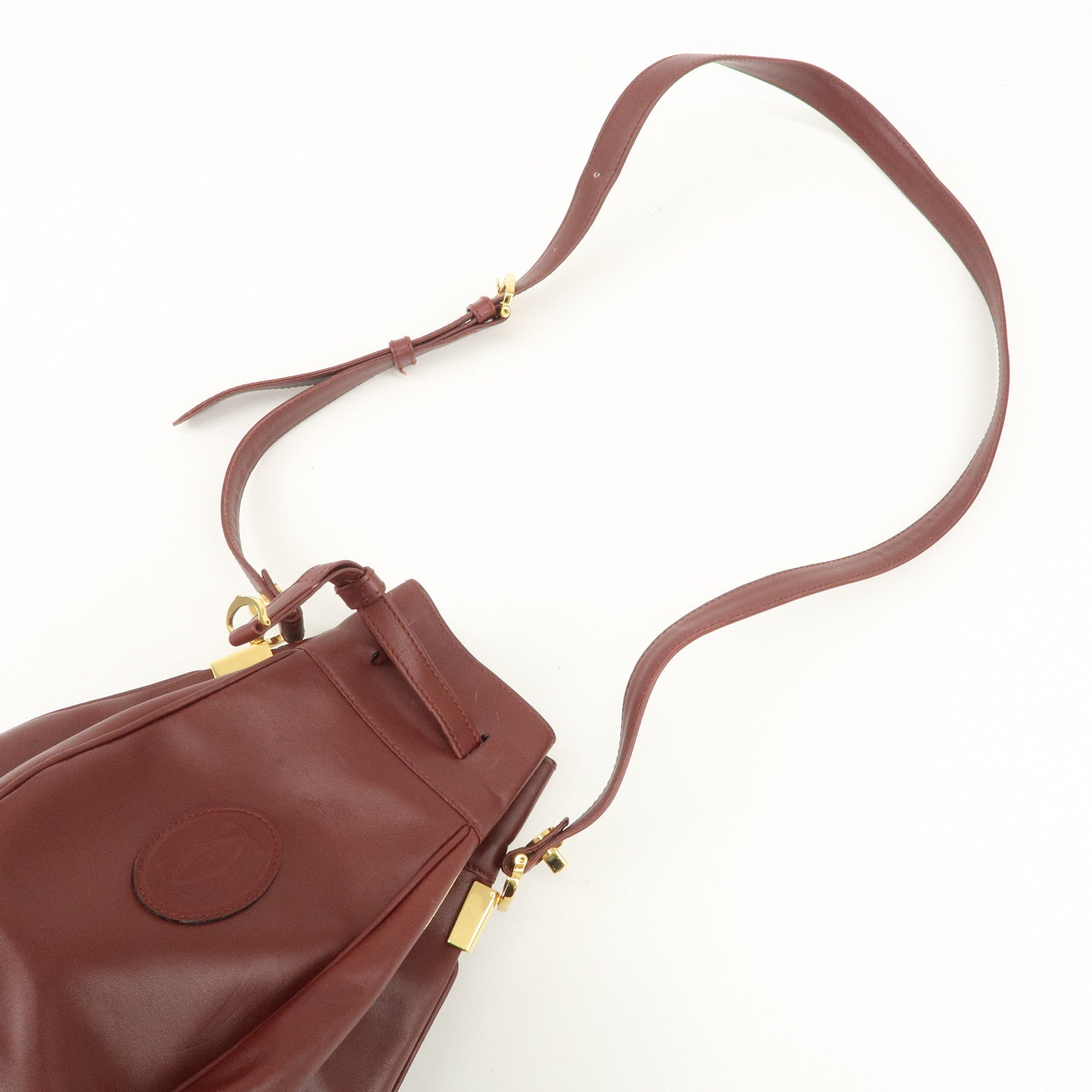 Cartier Must de Cartier Calf Leather Shoulder Bag Burgundy