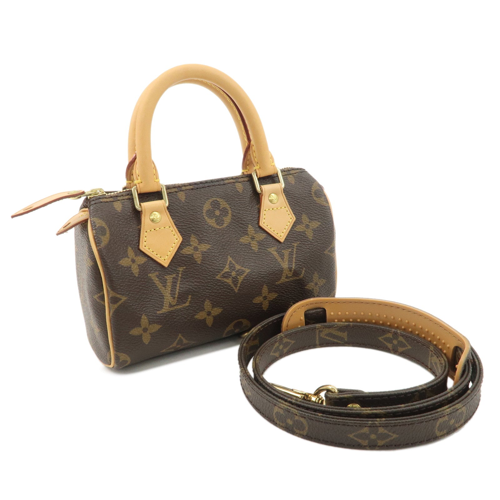 Louis Vuitton Monogram Mini Speedy Hand Bag & Strap M41534 Used