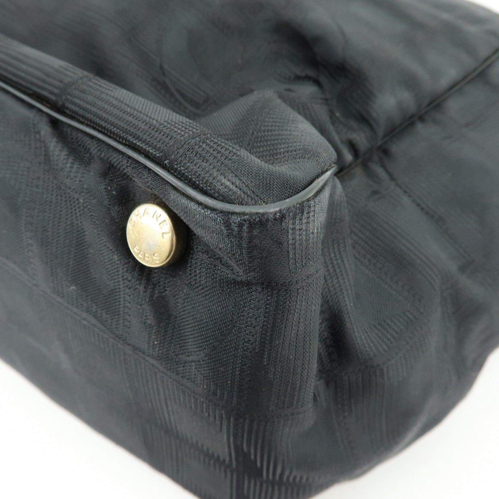 CHANEL New Travel Line Nylon Jacquard Leather Tote Bag A15991