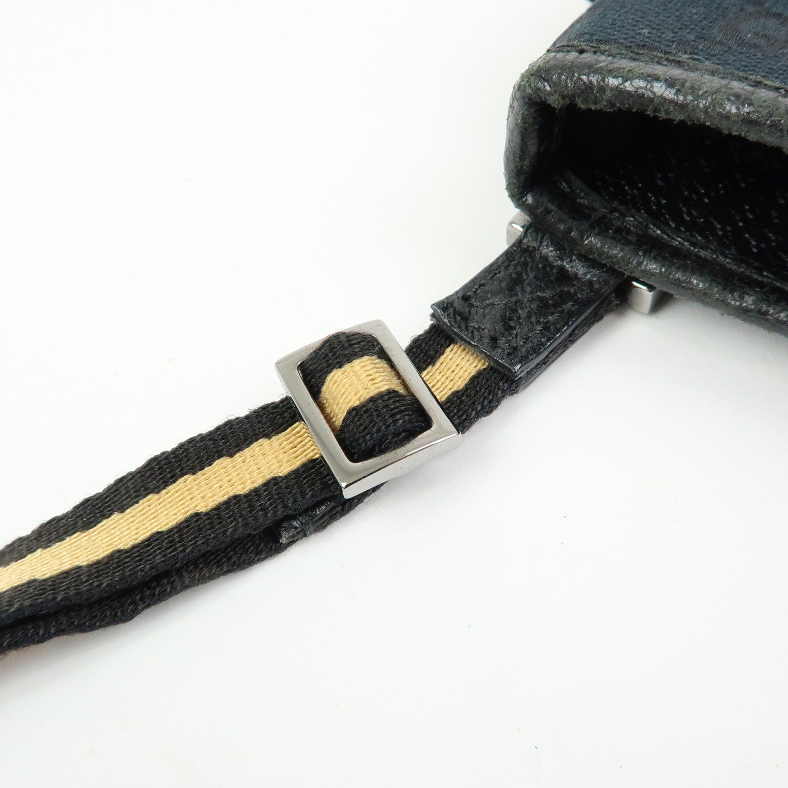 GUCCI Sherry GG Canvas Leather Small Shoulder Bag Black 141863