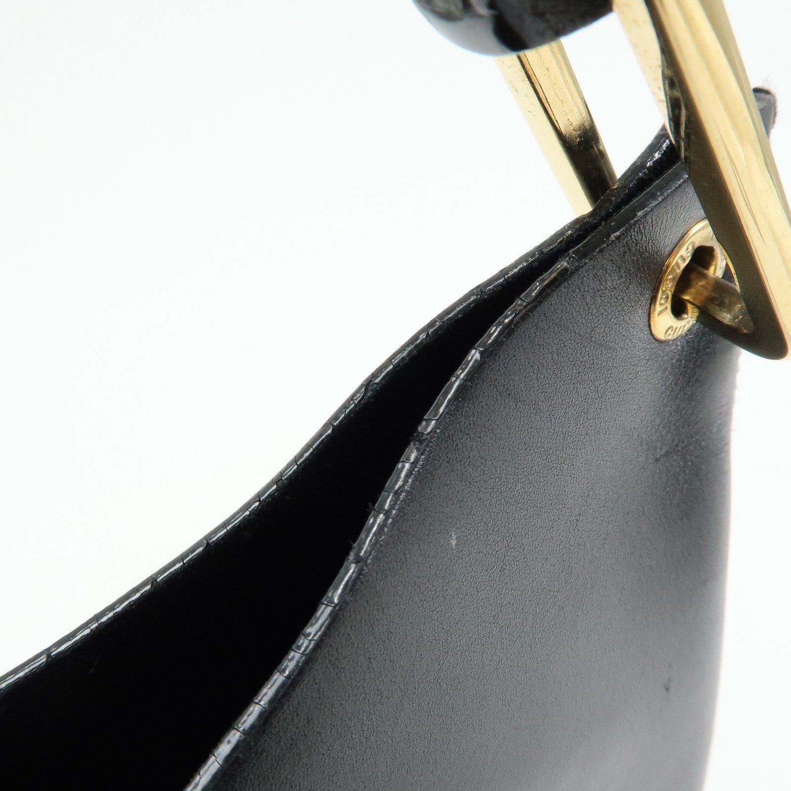 GUCCI Bamboo Leather Shoulder Bag Black 001・1553・1880