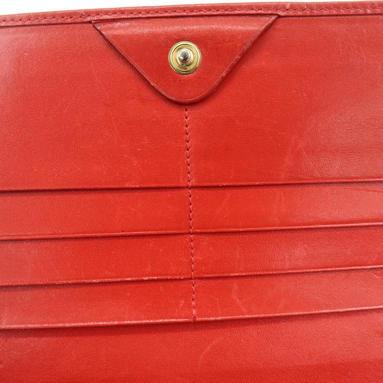 FENDI Zucca Canvas Leather Long Wallet Leopard Brown Red 30851