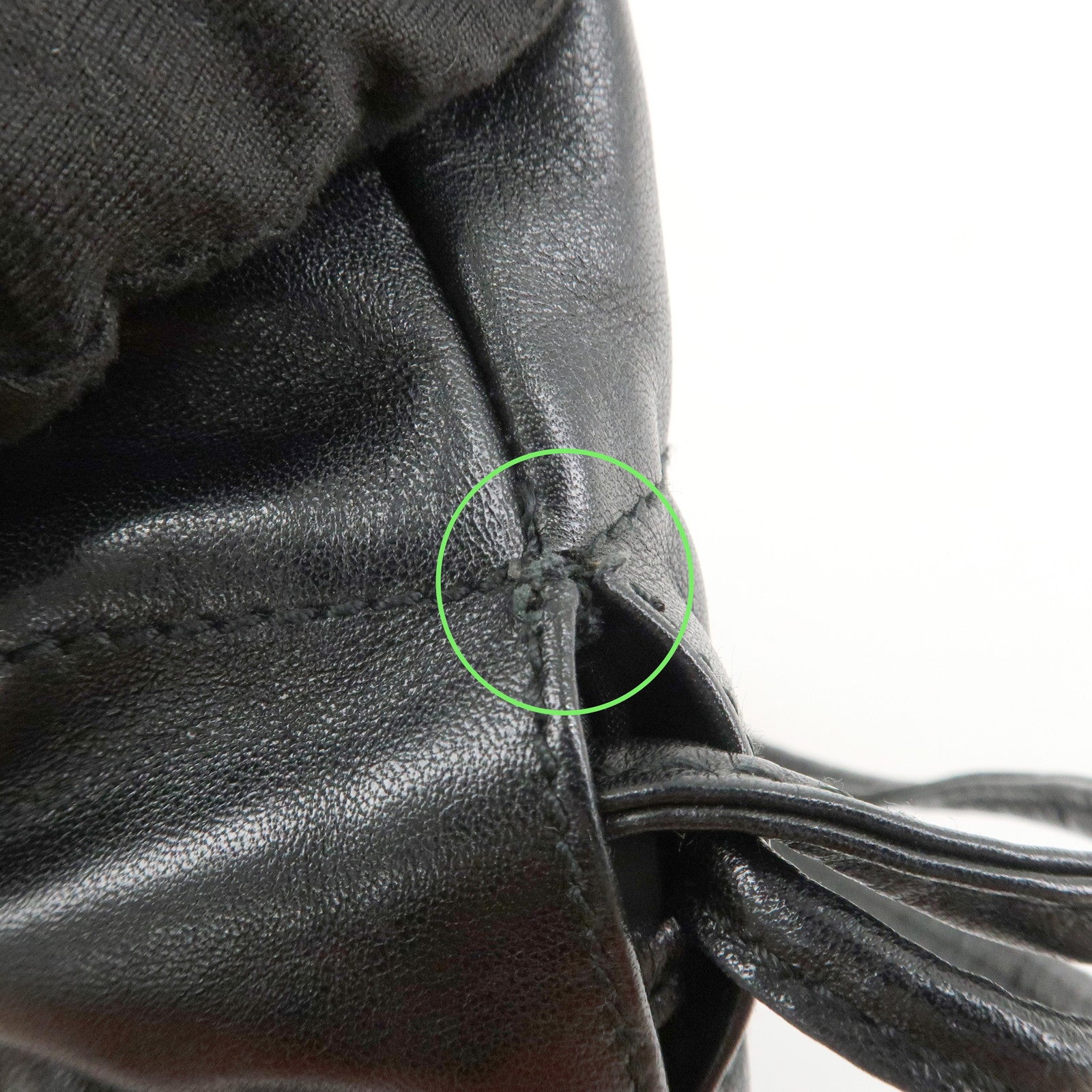 GUCCI Leather Shoulder Bag Black Silver Hardware 200110 Used