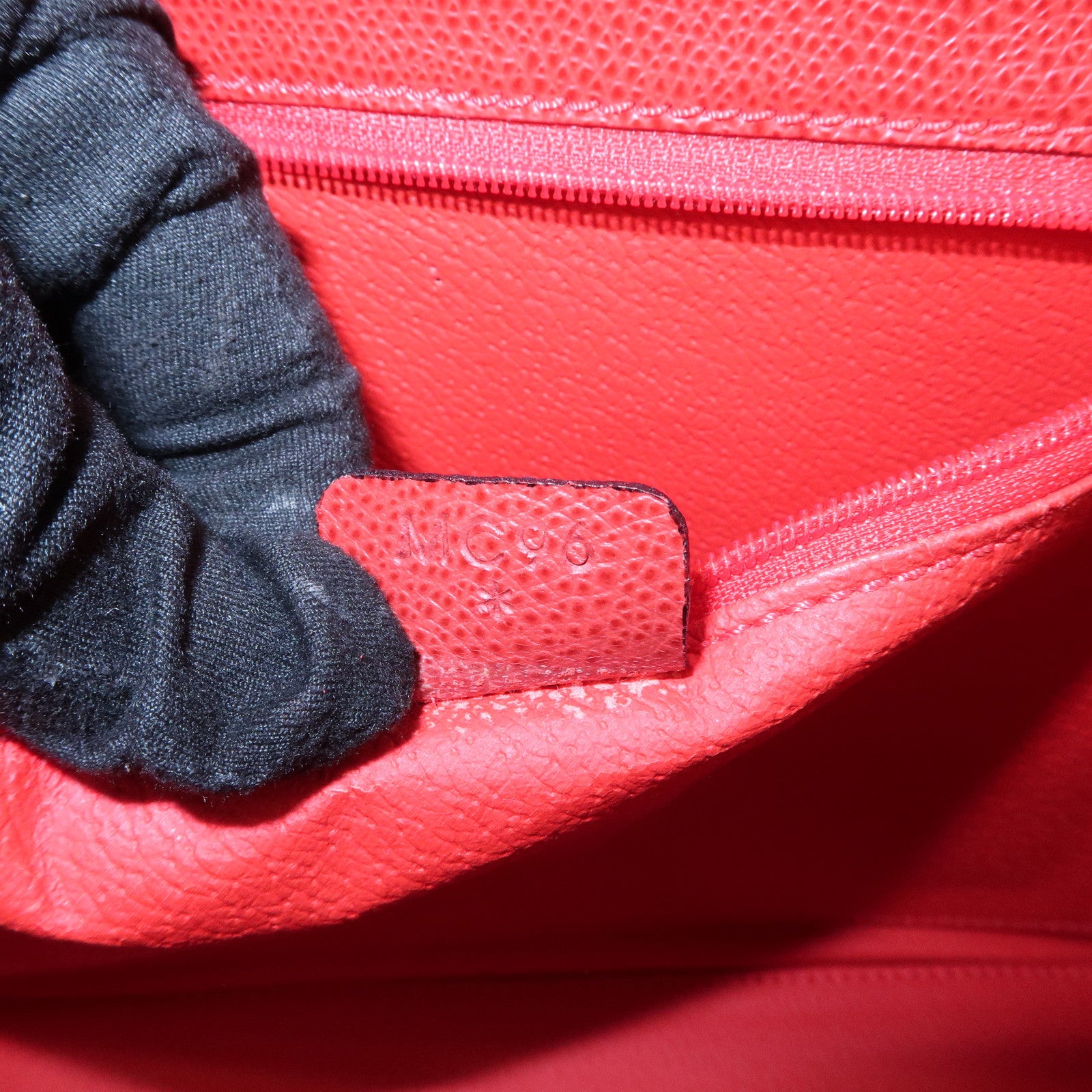 CELINE Leather Top Handle Turn Lock 2Way Hand Bag Shoulder Bag Red