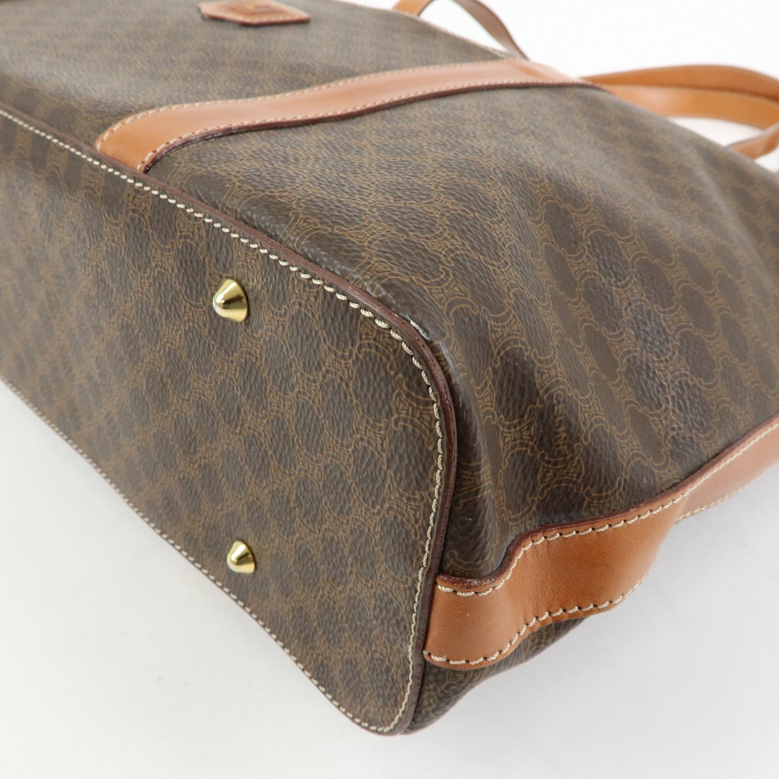 CELINE Macadam PVC Leather Tote Bag Shoulder Bag Brown