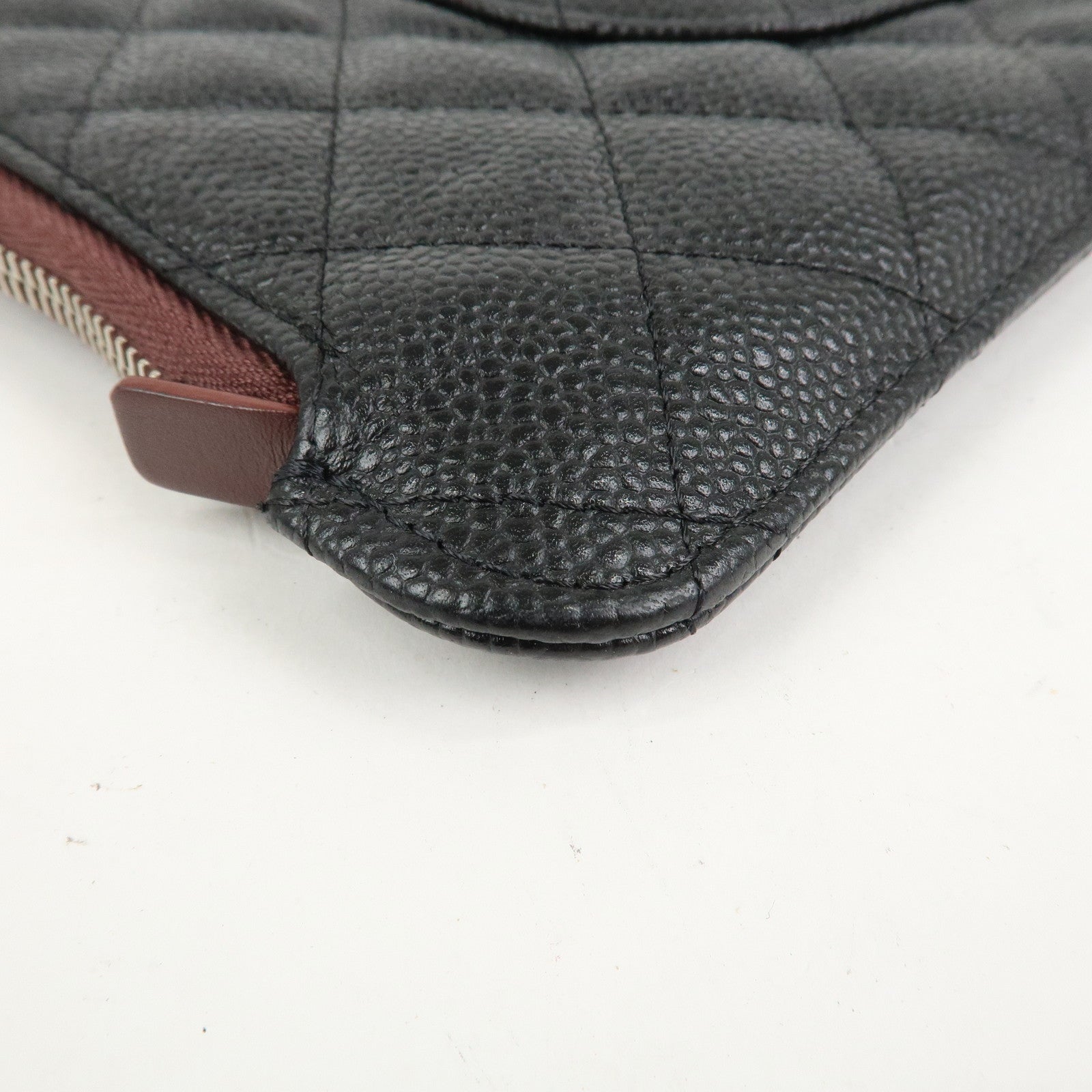 CHANEL COCO Mark Caviarskin Matelasse Clutch Bag Black A82388