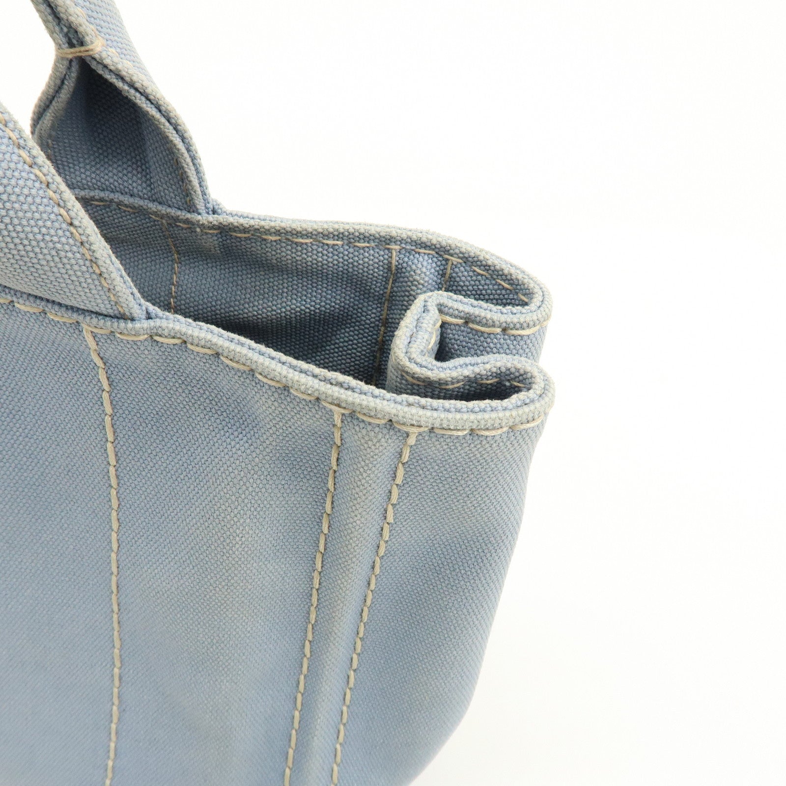 PRADA Canapa Mini Canvas 2Way Bag Hand Bag Light Blue 1BG439