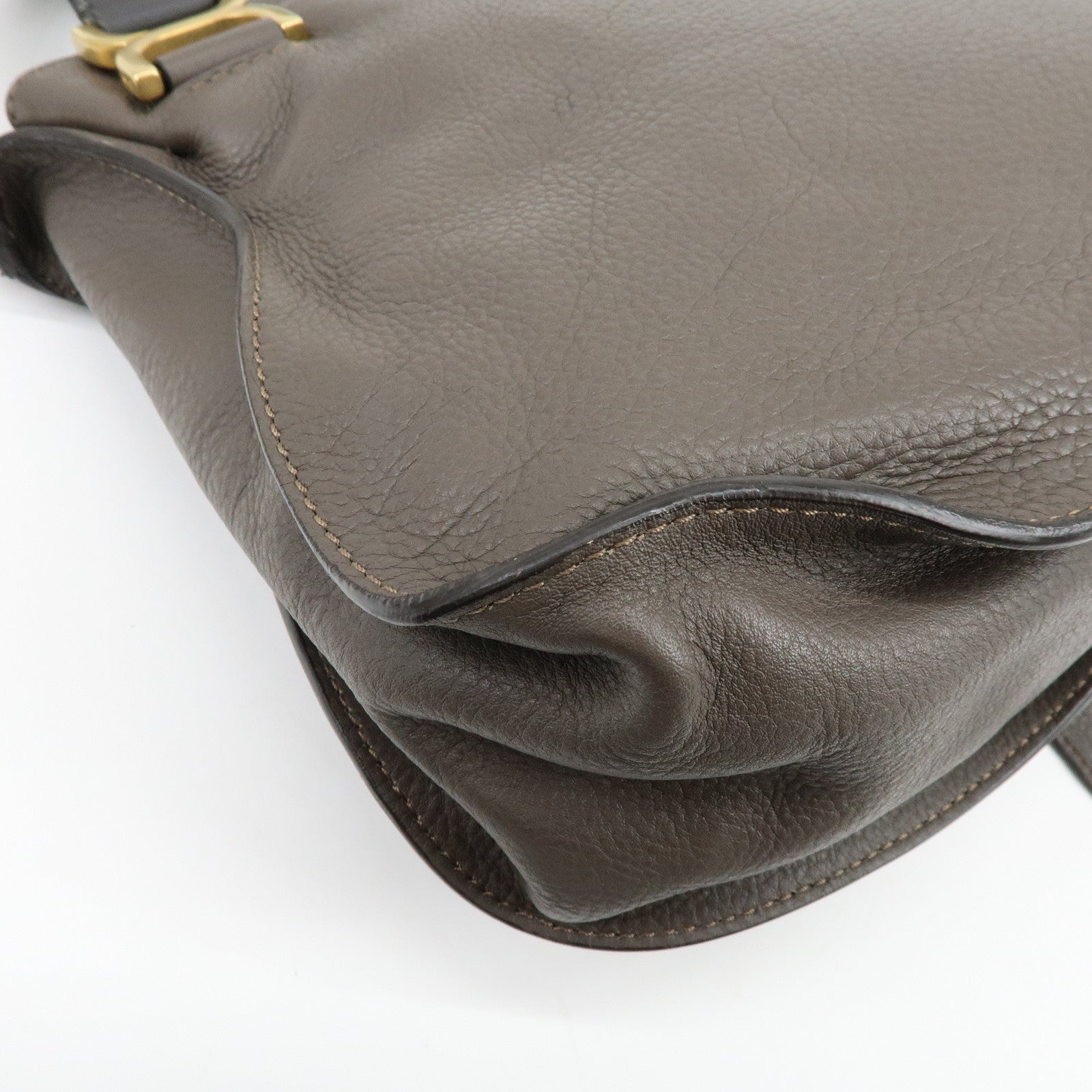 Chloe Marcie Leather 2Way Bag Shoulder Bag Hand Bag Greige