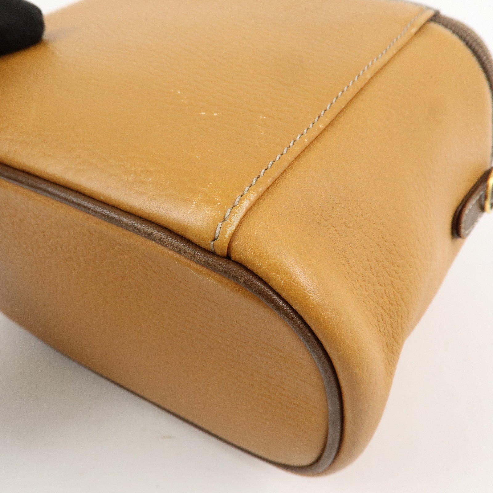 LOEWE Leather 2WAY Bag Hand Bag Shoulder Bag Brown Gold Hardware