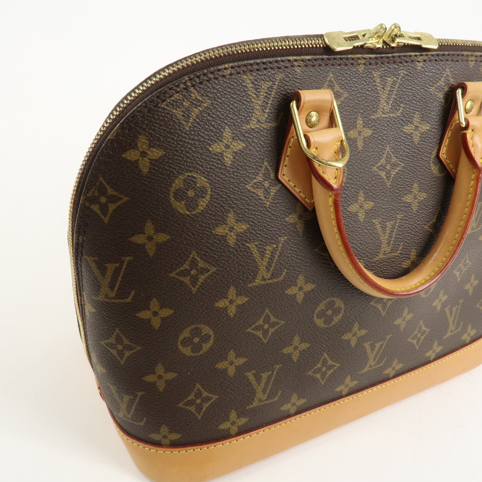 Louis Vuitton Monogram Canvas Alma Hand Bag Brown M51130 Used