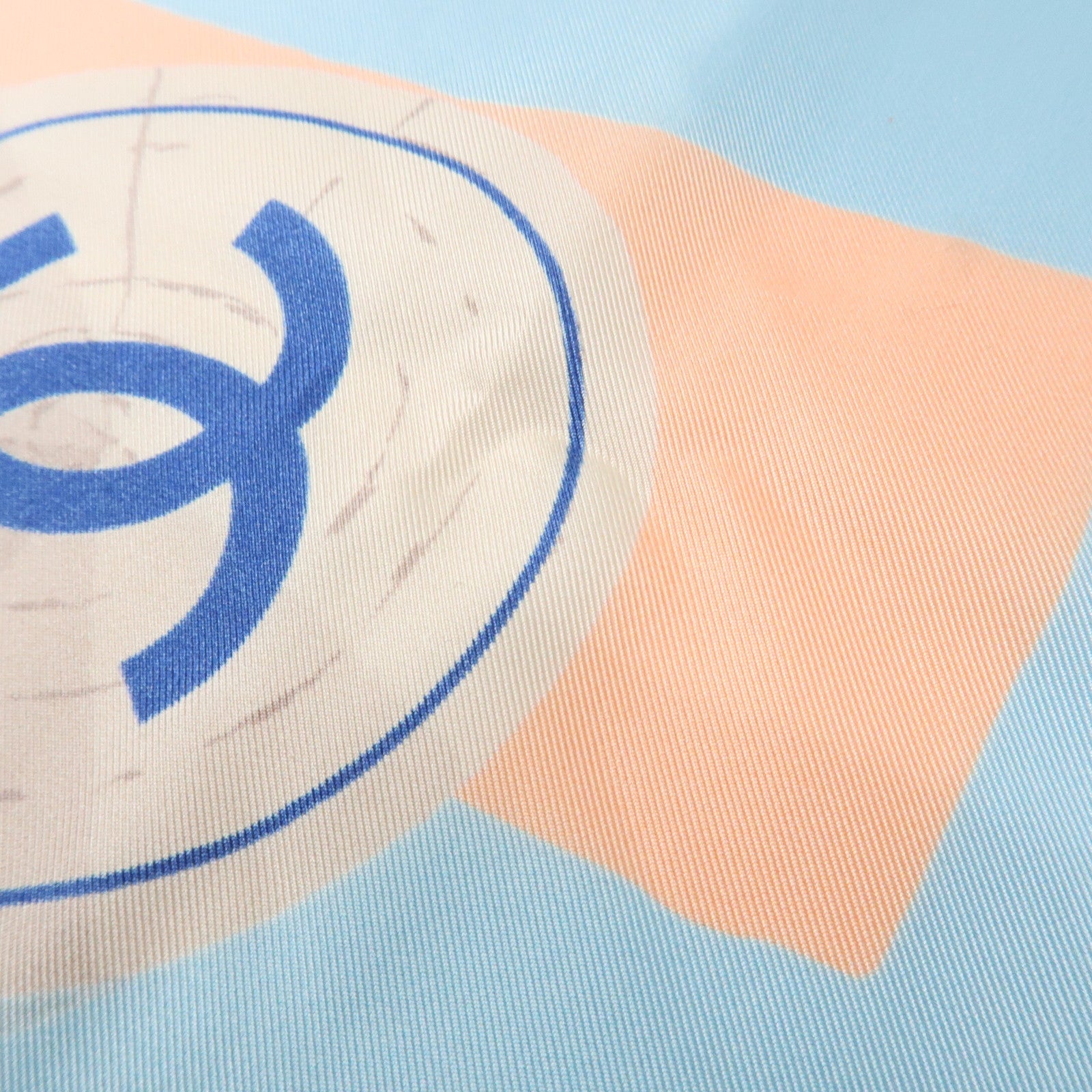 CHANEL COCO Mark Silk 100% Scarf Multi Color Used