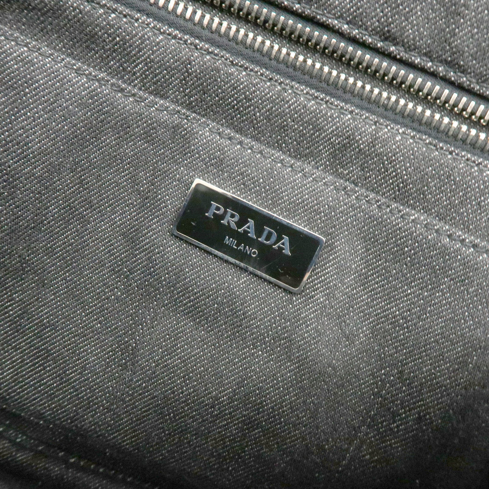 PRADA Triangle Logo Canapa Mini Bijou Denim Canvas 2Way Bag BN2439
