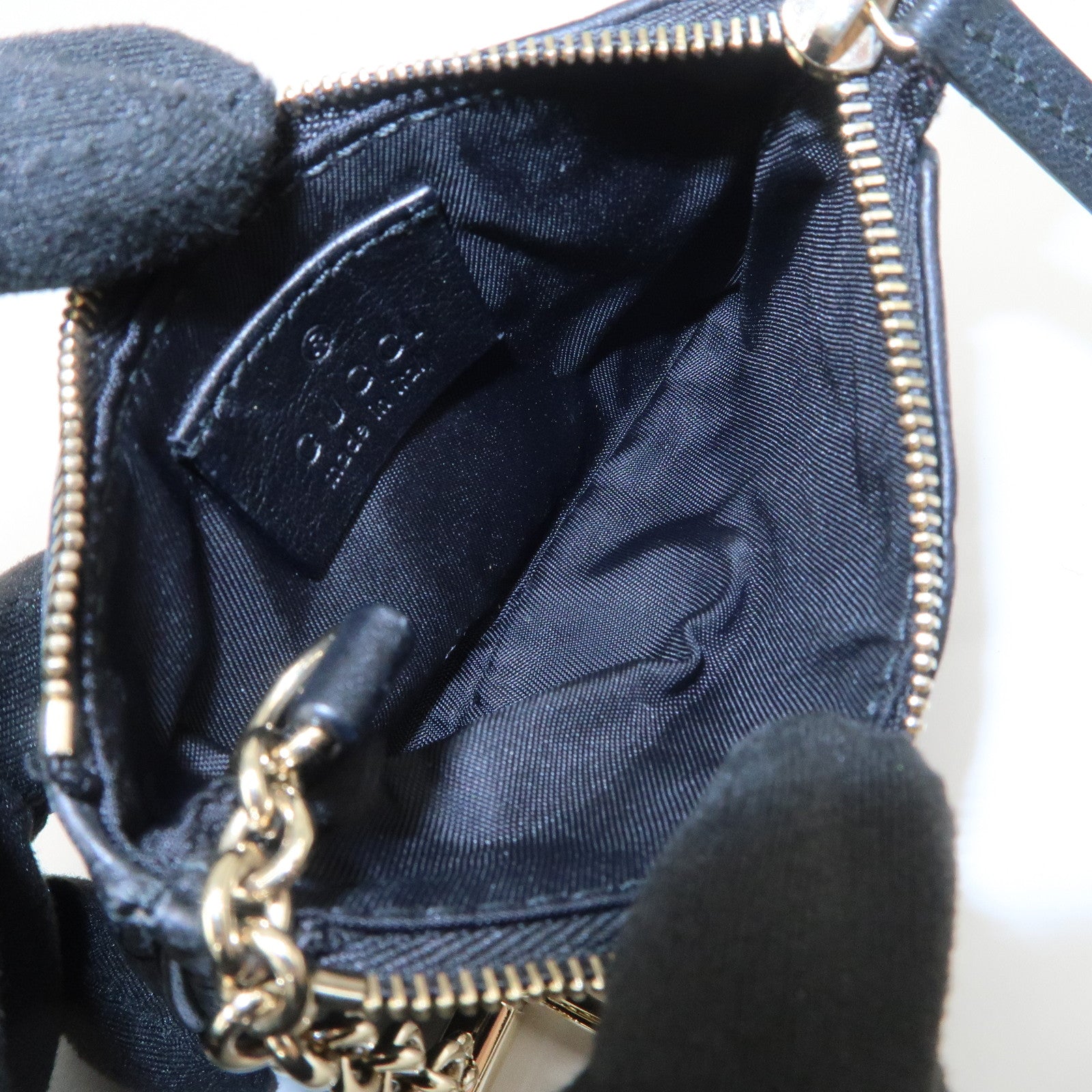 GUCCI Guccissima Leather Coin Case Key Case Black 233183