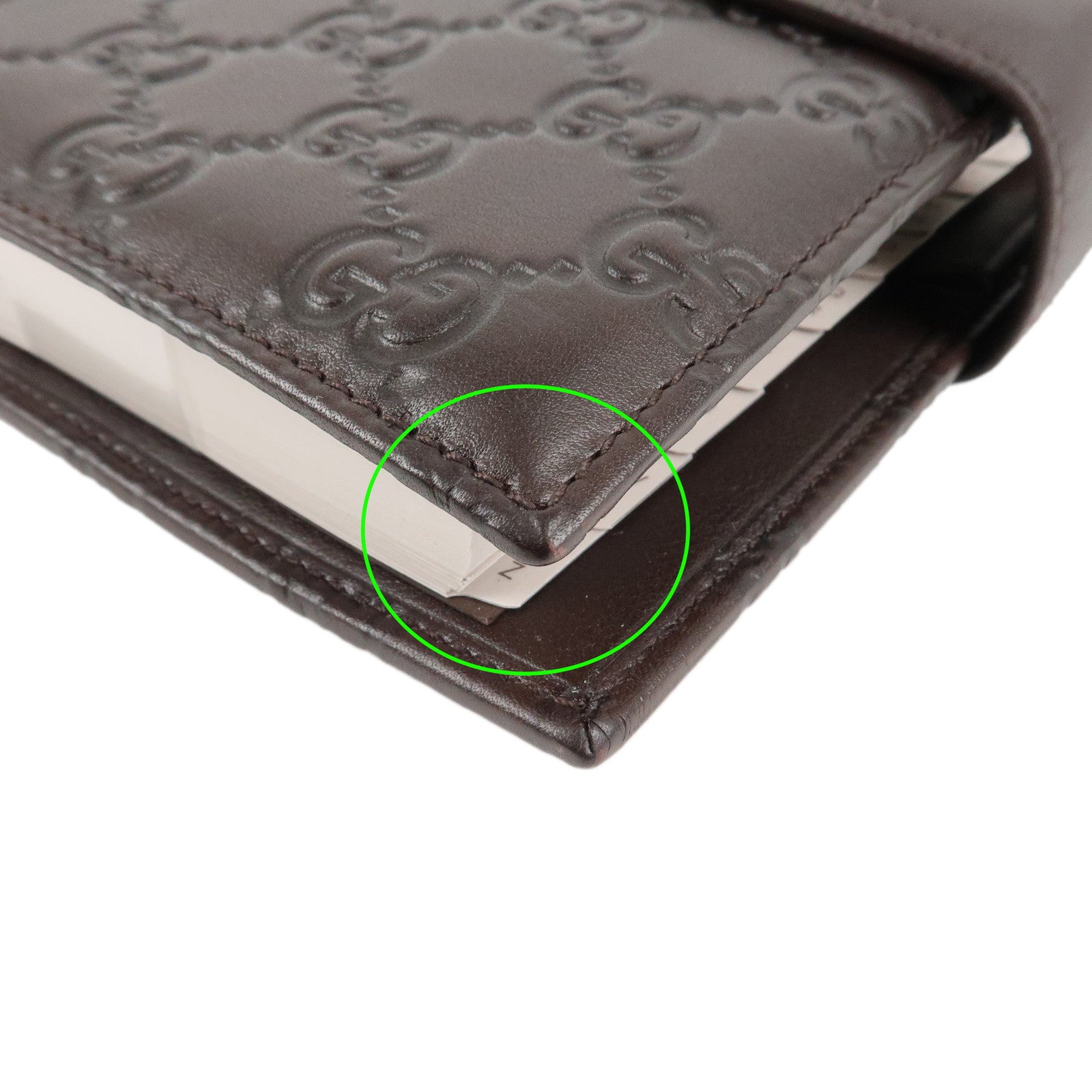 GUCCI Guccissima Guccissima Leather Agenda Organizer Brown 115241 Used