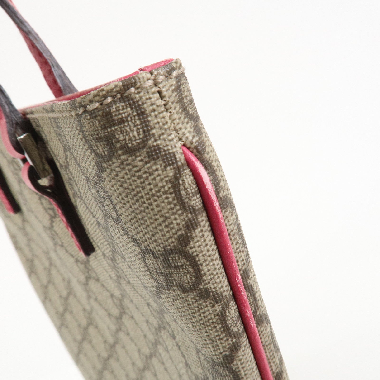 GUCCI GG Supreme Leather Tote Bag Hand Bag Beige Pink 117551