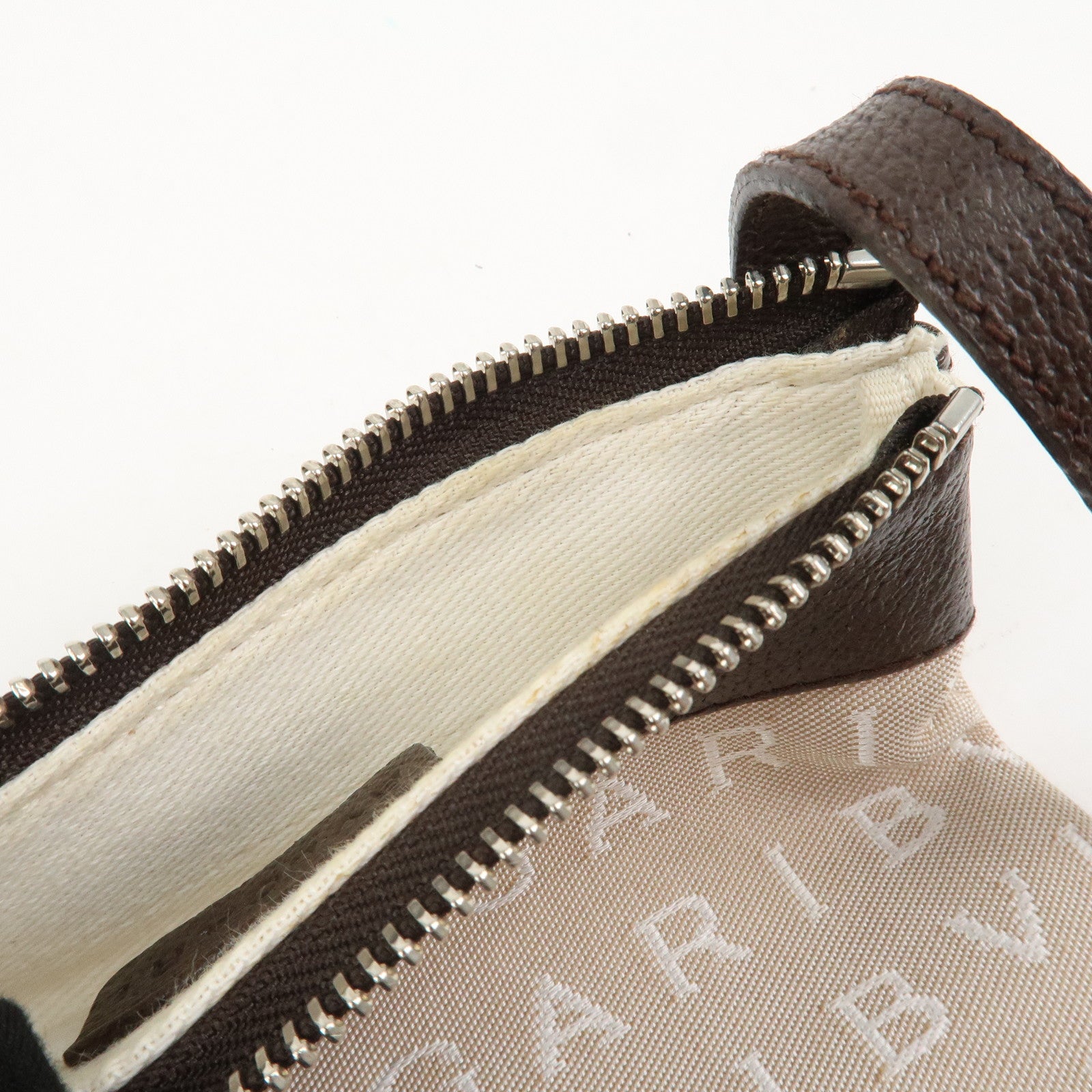 BVLGARI Logo Mania Canvas Leather Shoulder Bag Beige Brown 22588
