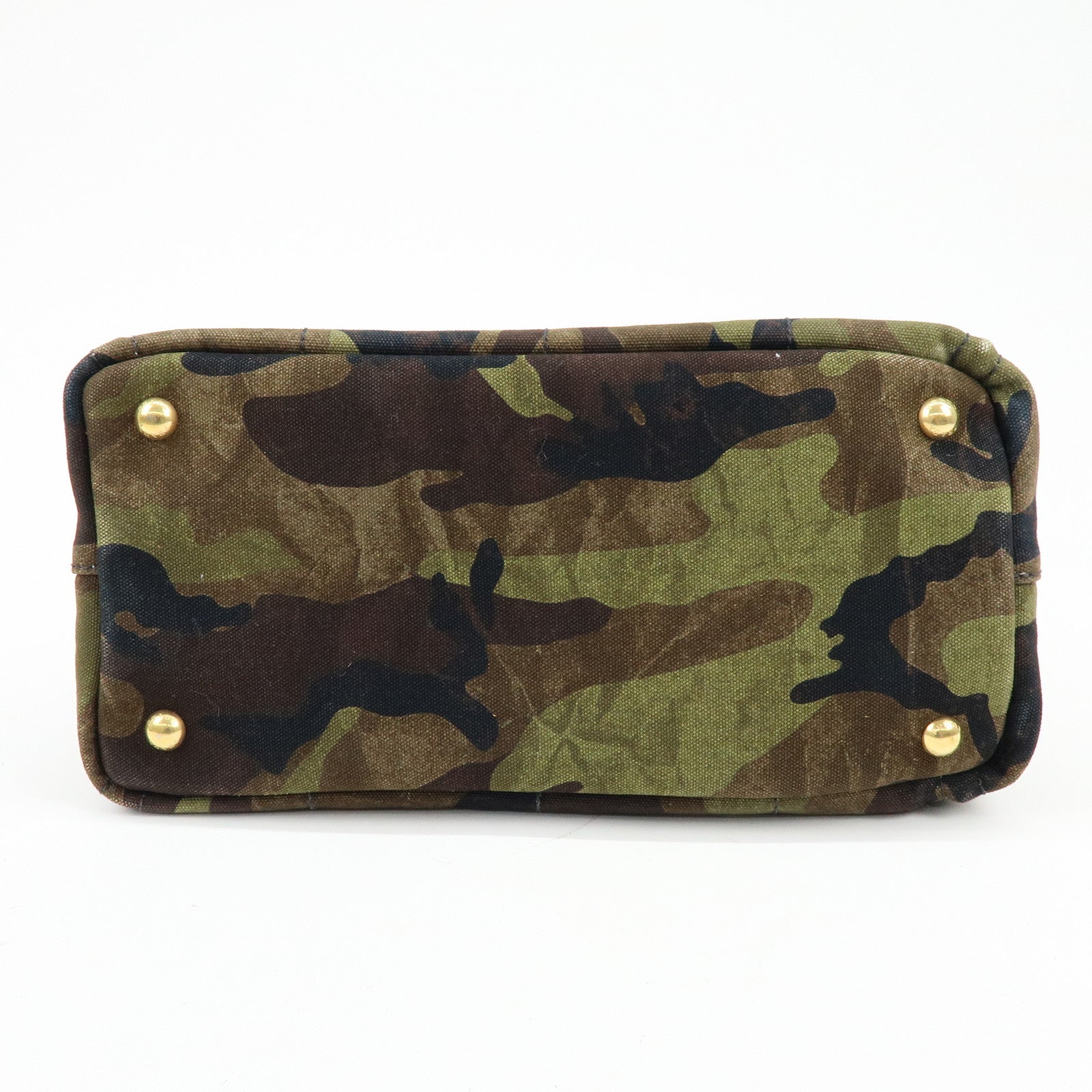 PRADA Triangle Logo Canapa Mini Canvas 2Way Bag Camouflage 1BG439