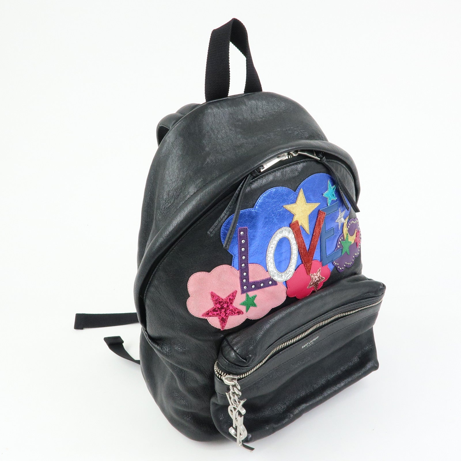 SAINT LAURENT PARIS CIty Leather Backpack Rucksack Black