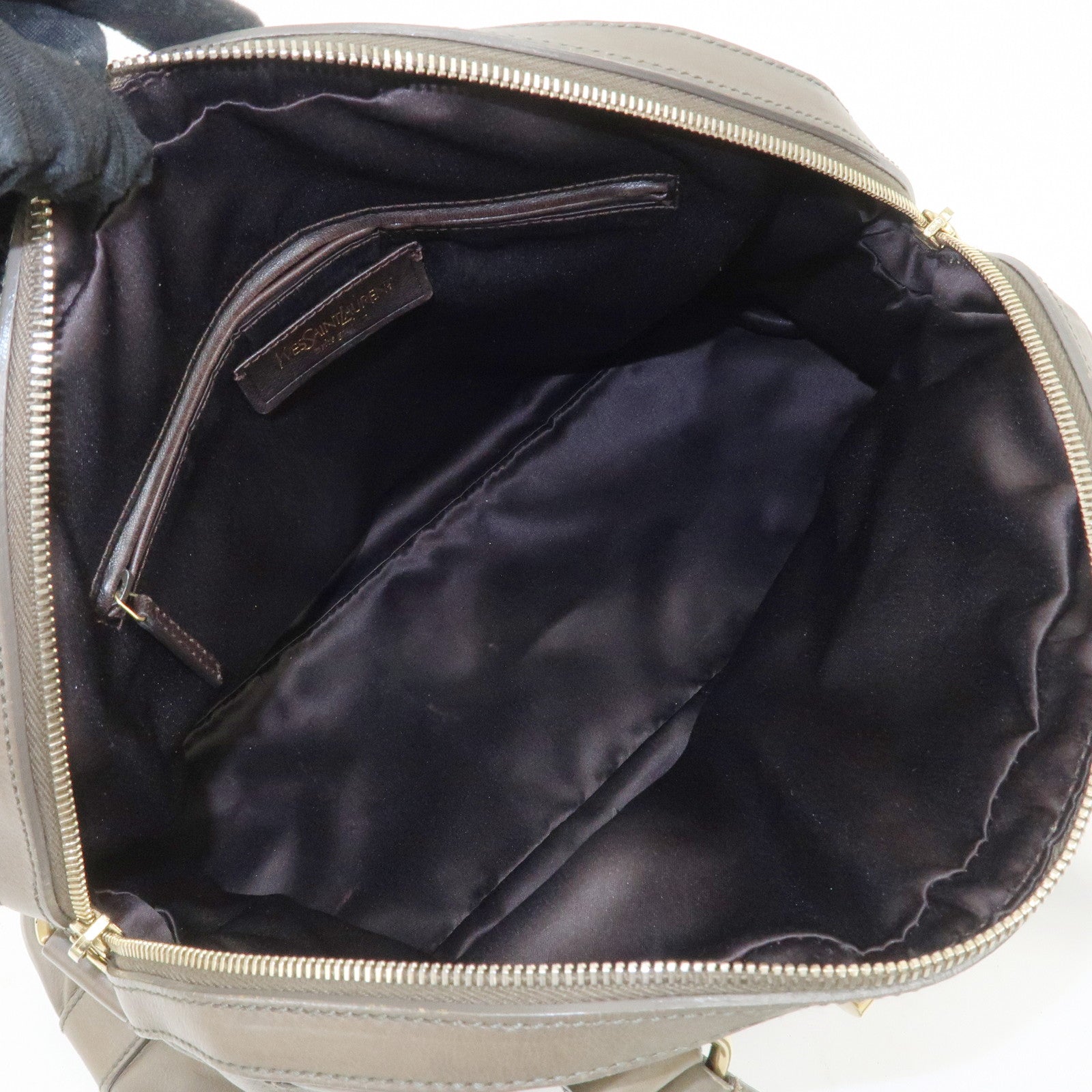 SAINT LAURENT PARIS Muse Leather Shoulder Bag Khaki 156464